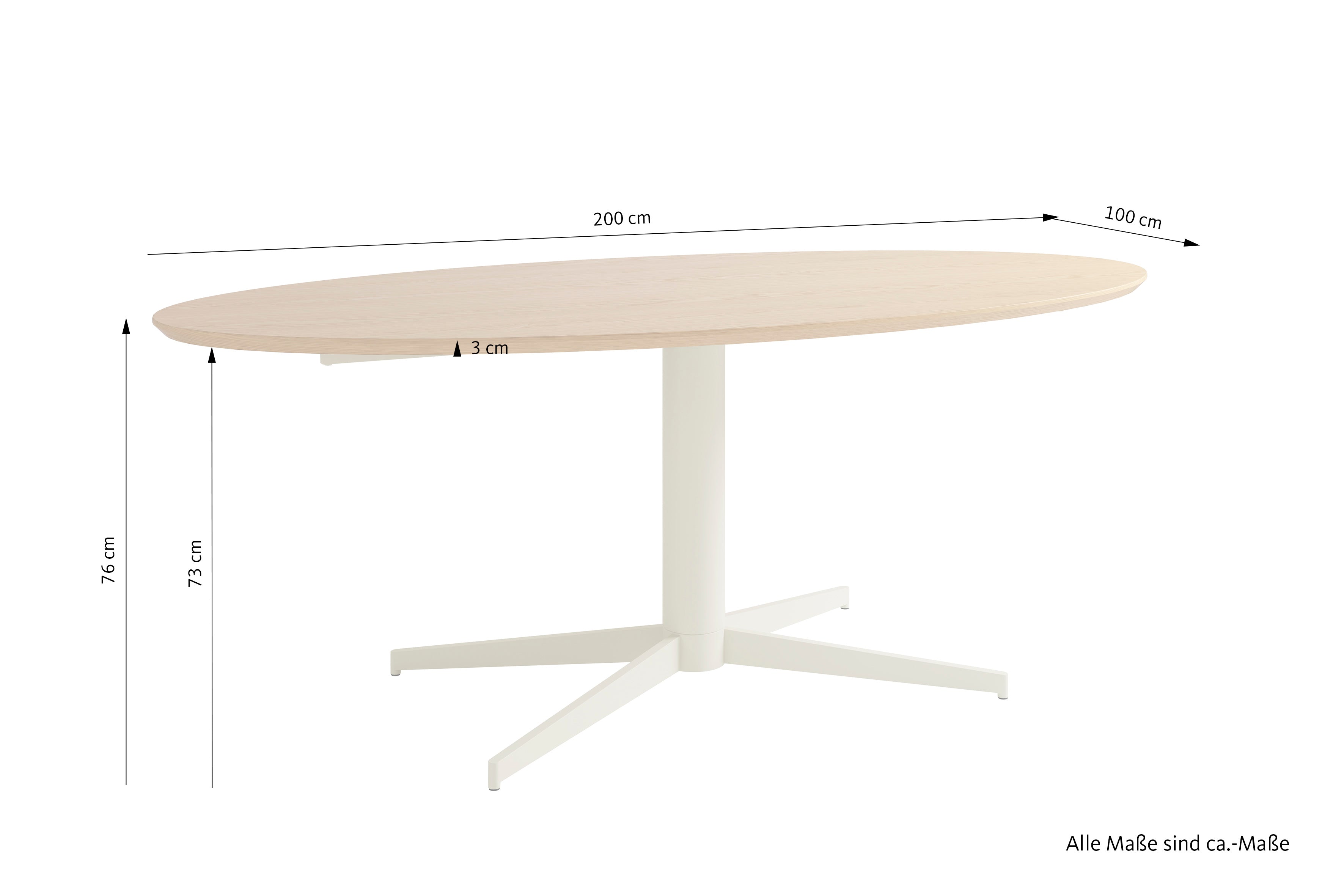 FEVIK Tisch Eichefarbig Bianco