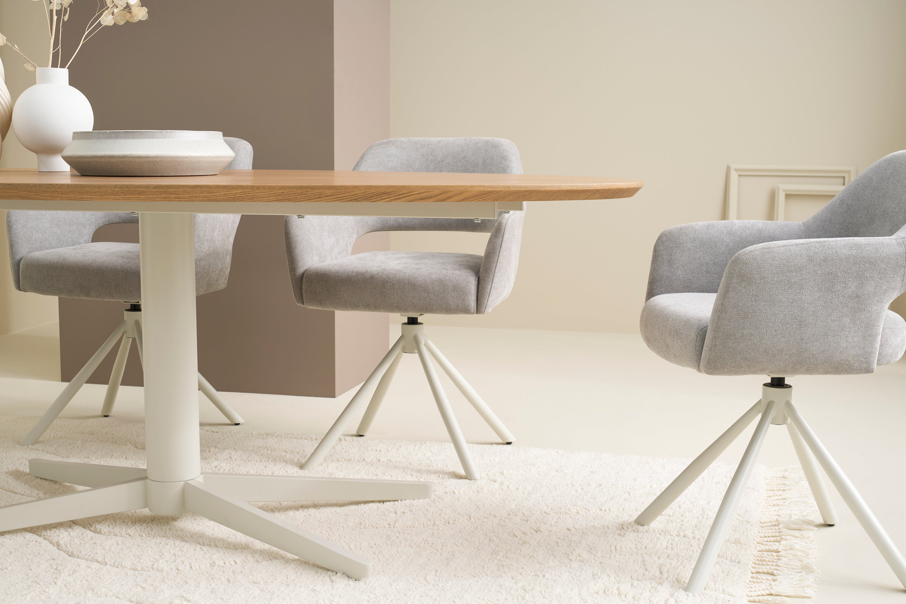 FEVIK Tisch Eichefarbig Bianco