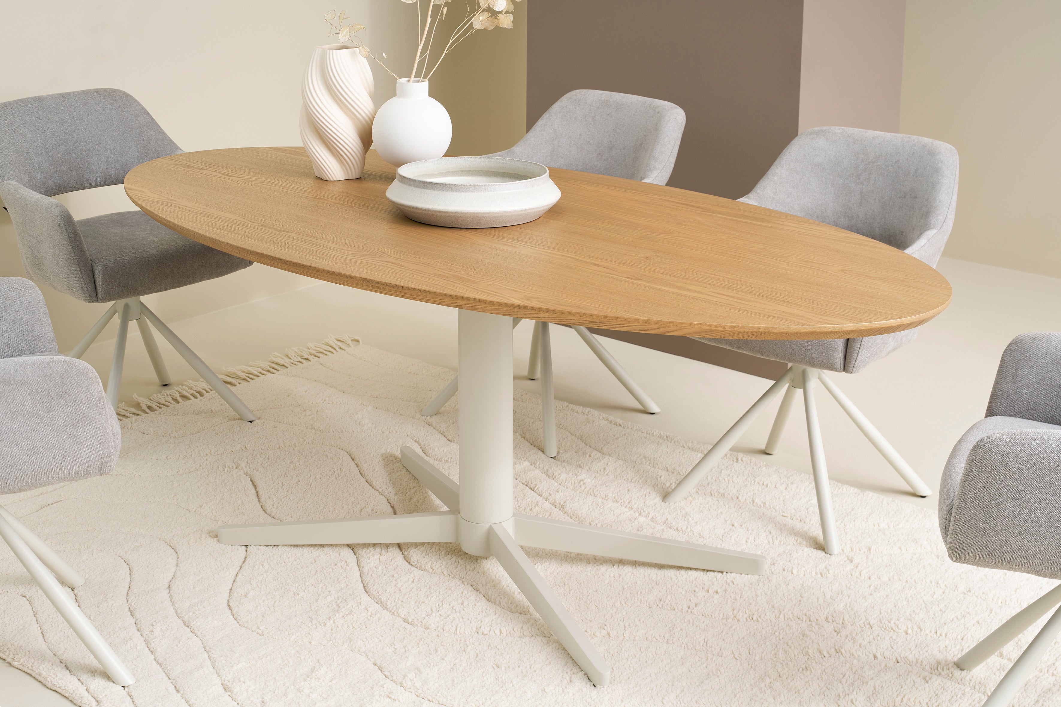 FEVIK Tisch Eichefarbig Bianco