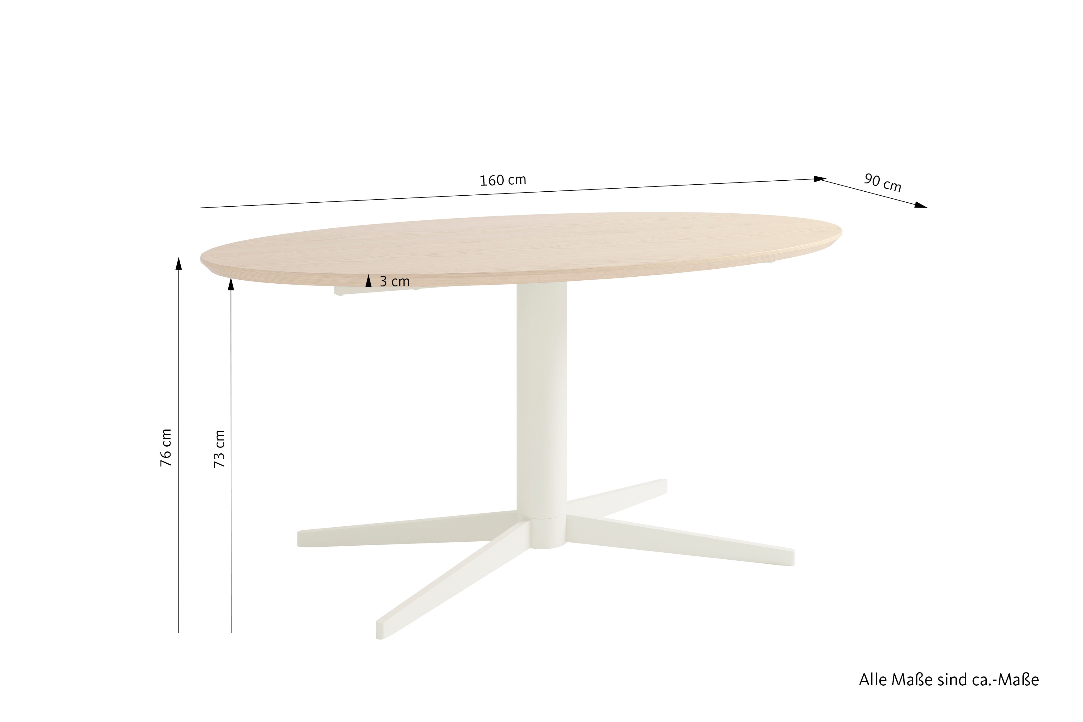 FEVIK Tisch Eichefarbig Bianco