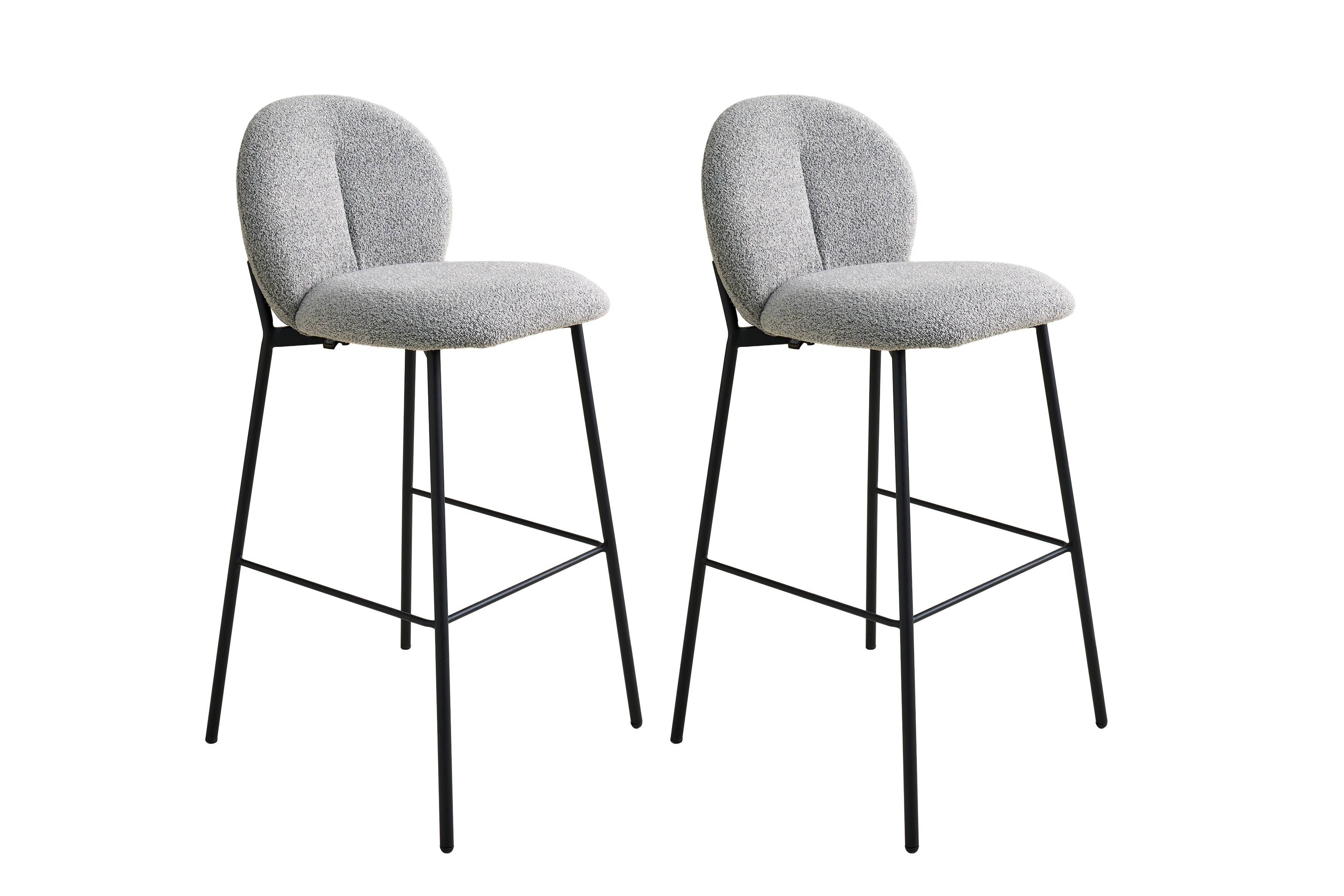 SCHÖNER WOHNEN-Kollektion Barstuhl FORDE 01, Bezug in Bouclé grau, Untergestell aus Metall schwarz oder Bezug in Bouclé greige, Untergestell aus Metall seidengrau