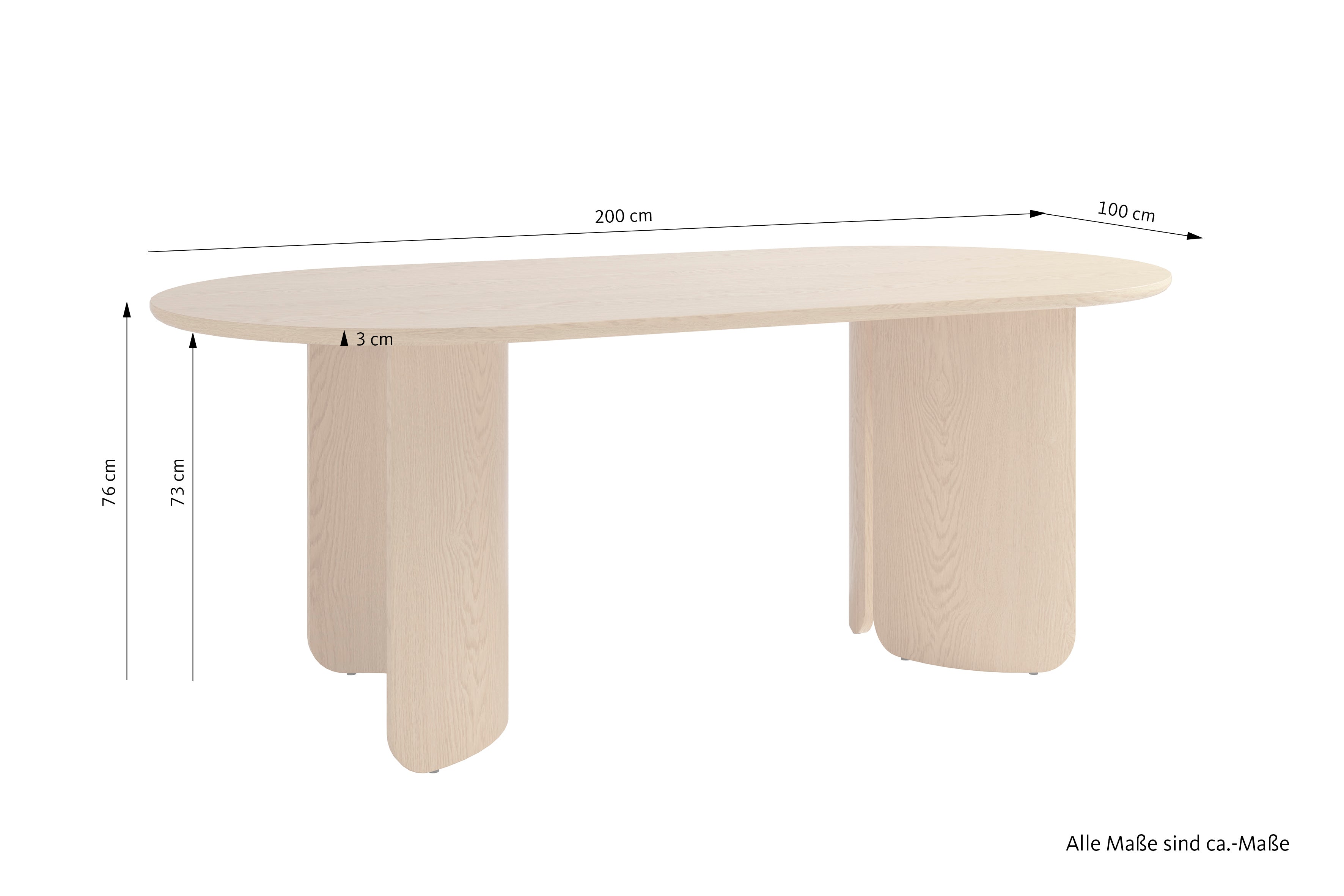 GRIMSTAD Tisch Eichefarbig Bianco