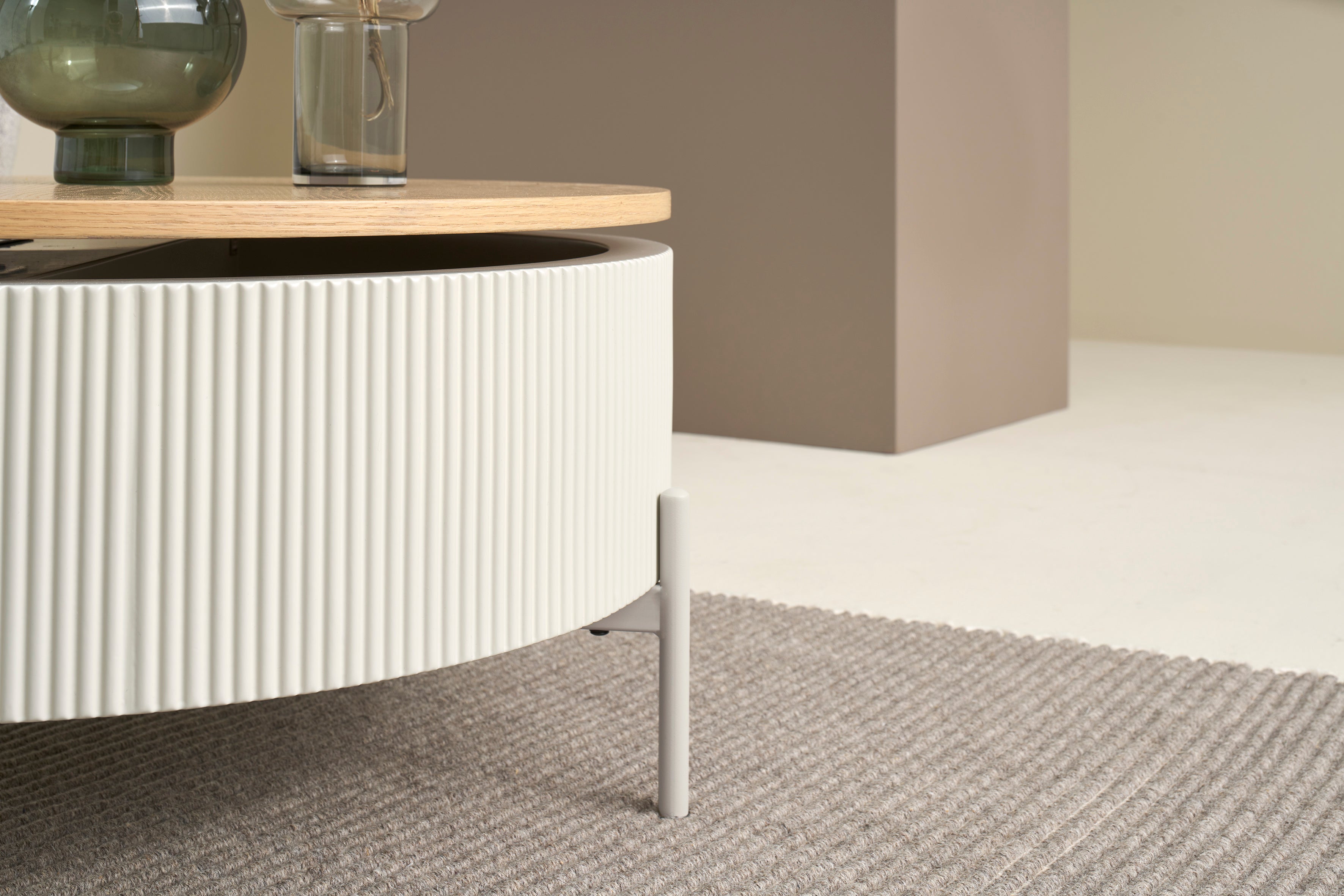 HEROY Couchtisch Eichefarbig Bianco