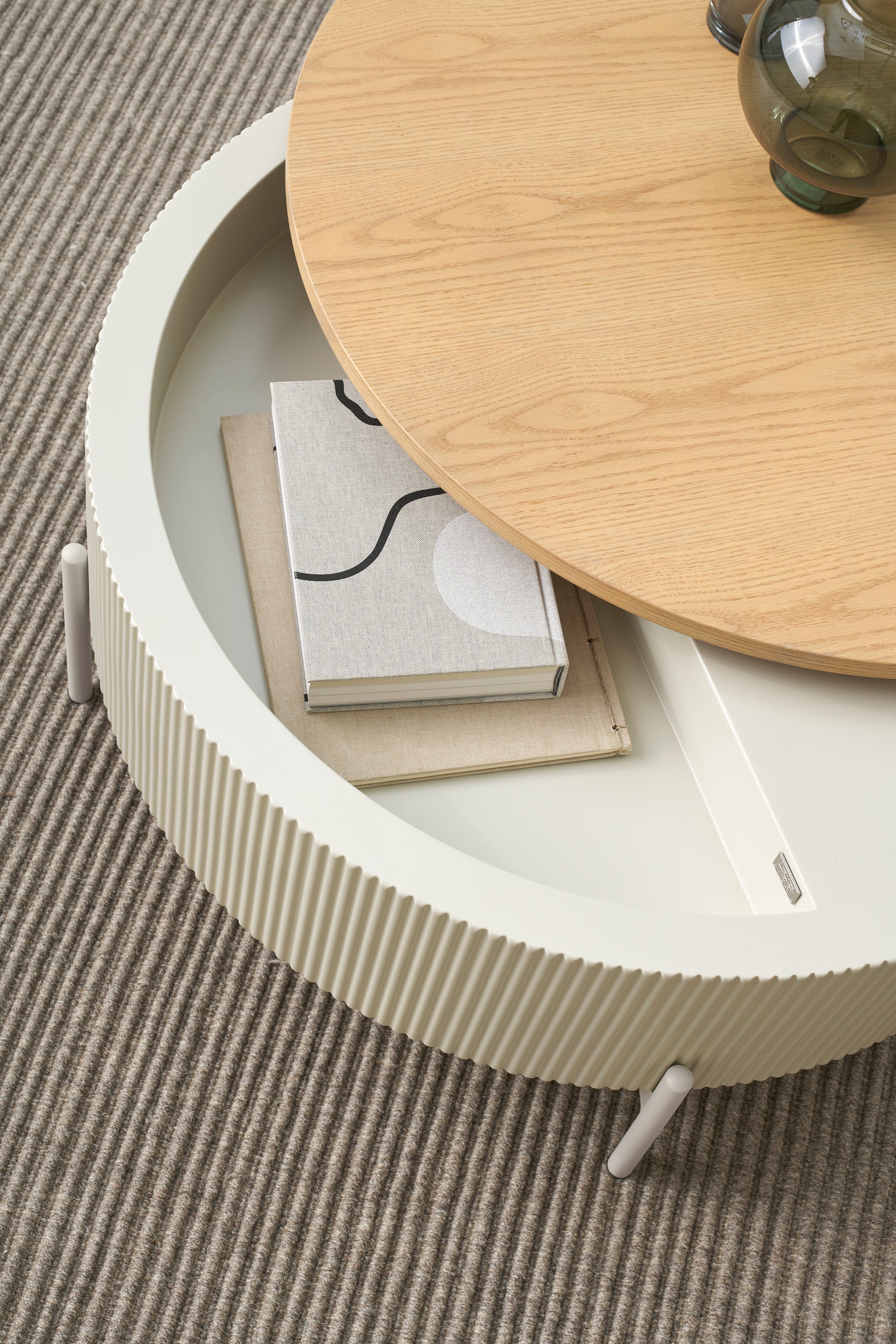 HEROY Couchtisch Eichefarbig Bianco