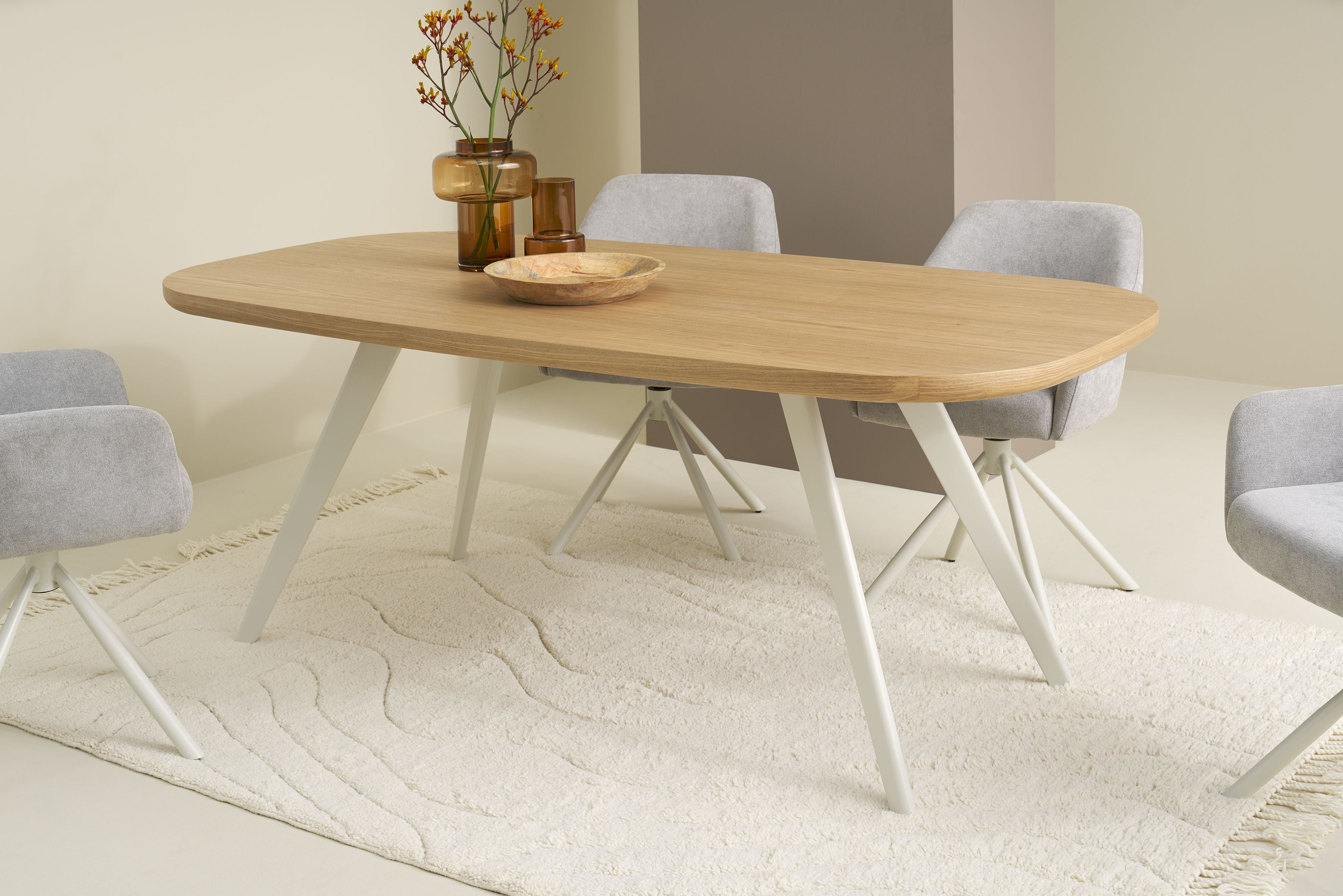 LARVIK Tisch Eichefarbig Bianco