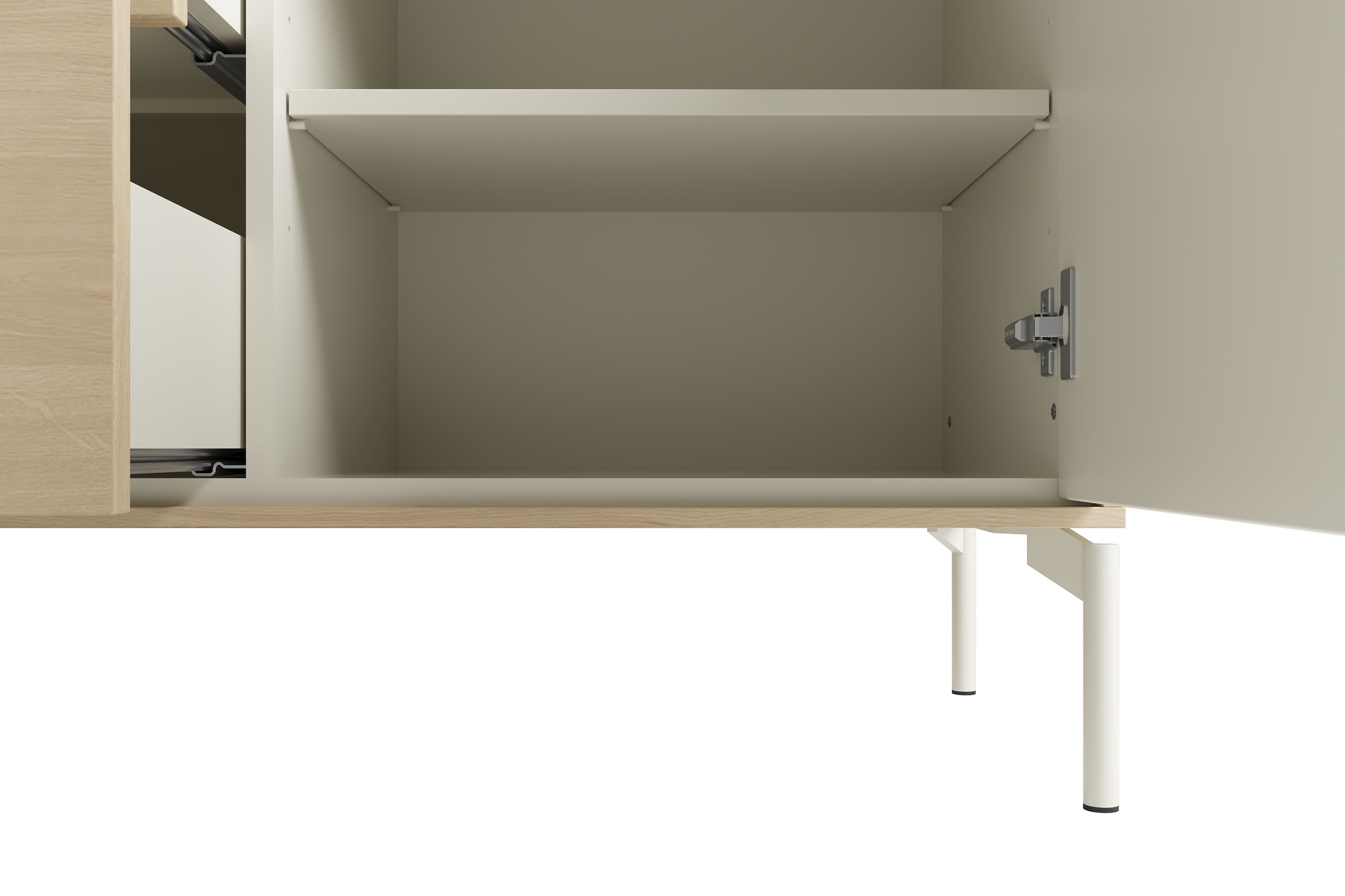 LABOE Sideboard Eichefarbig Bianco hell