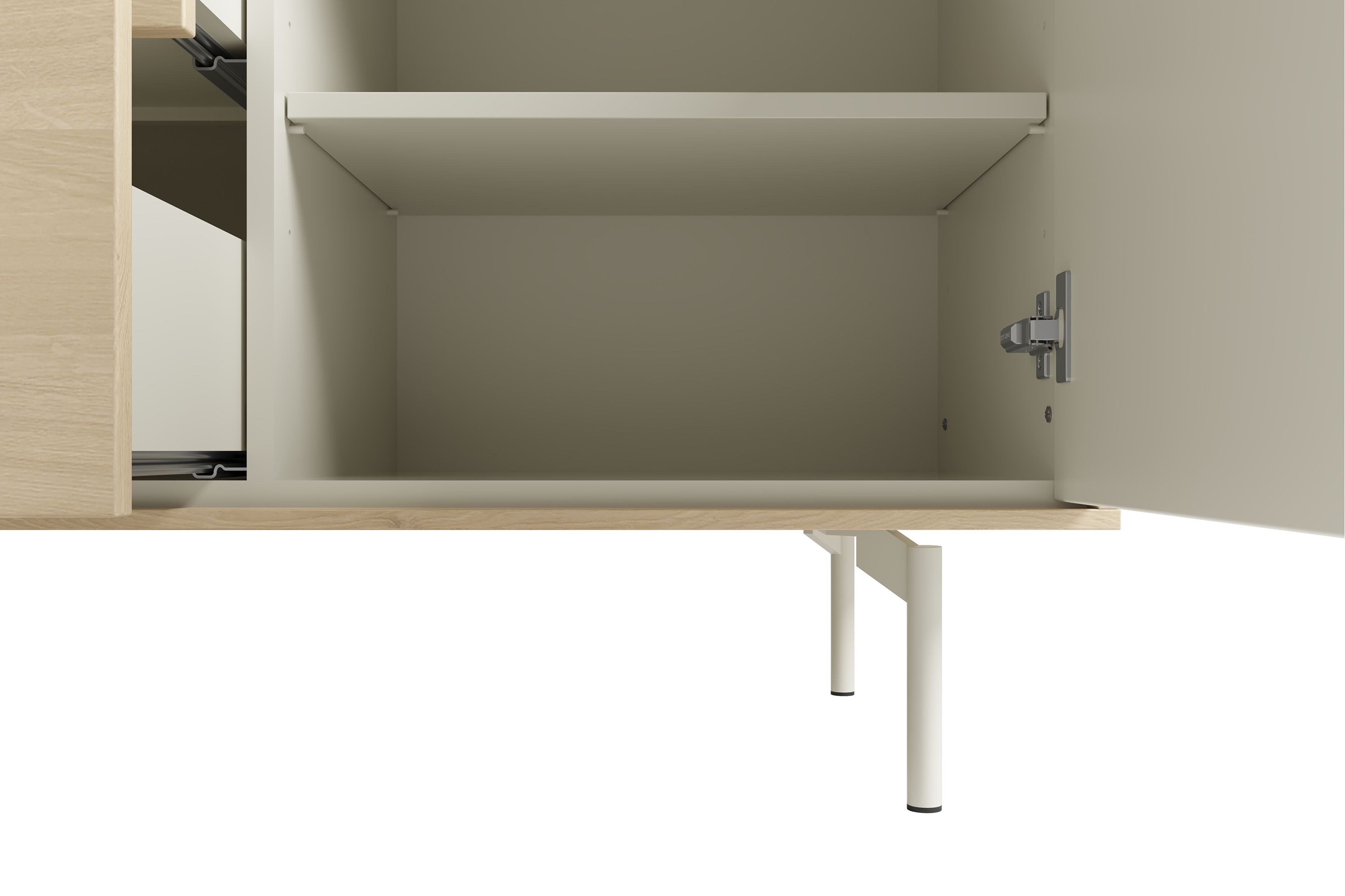 LABOE Sideboard Eichefarbig Bianco hell