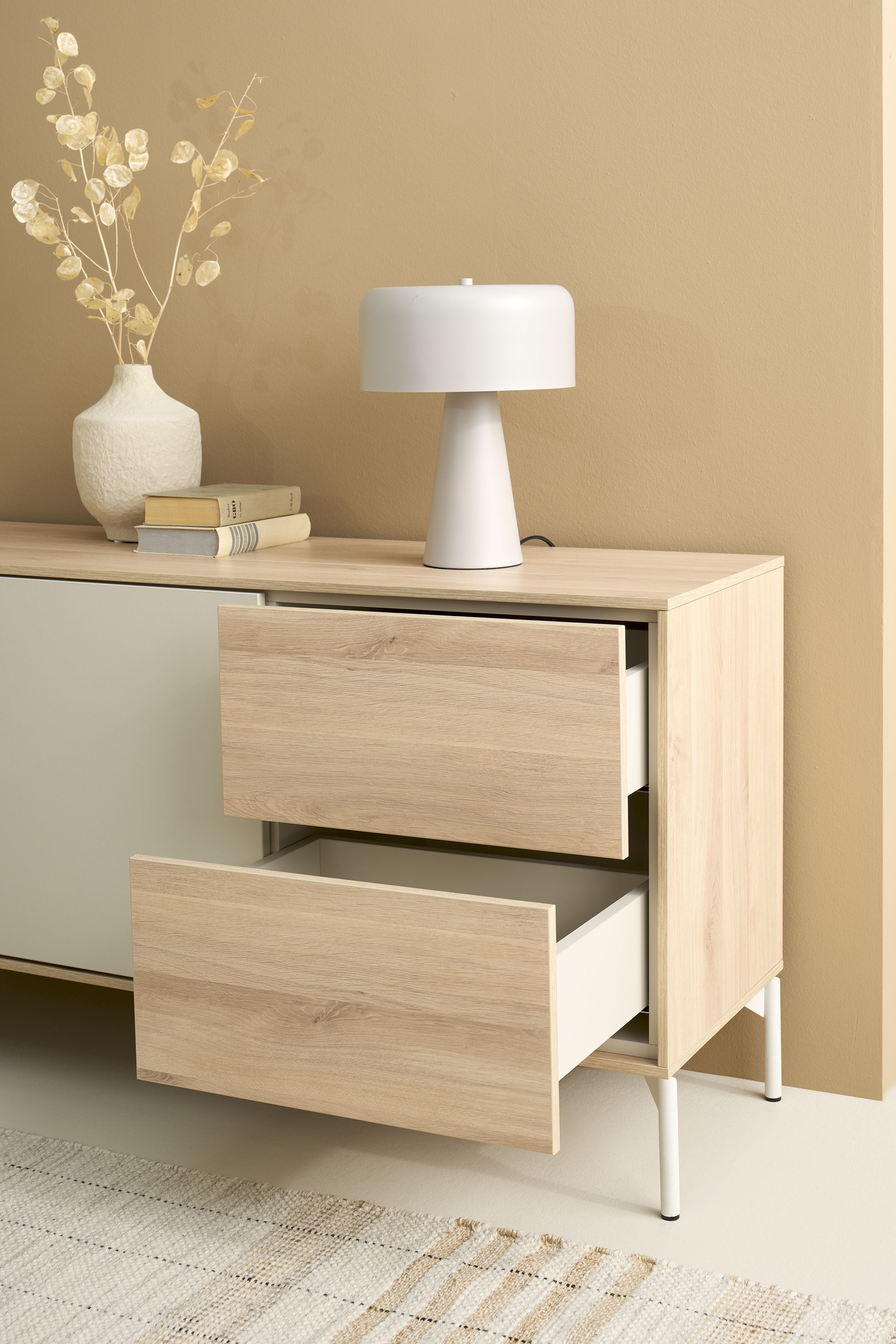 LABOE Sideboard Eichefarbig Bianco hell