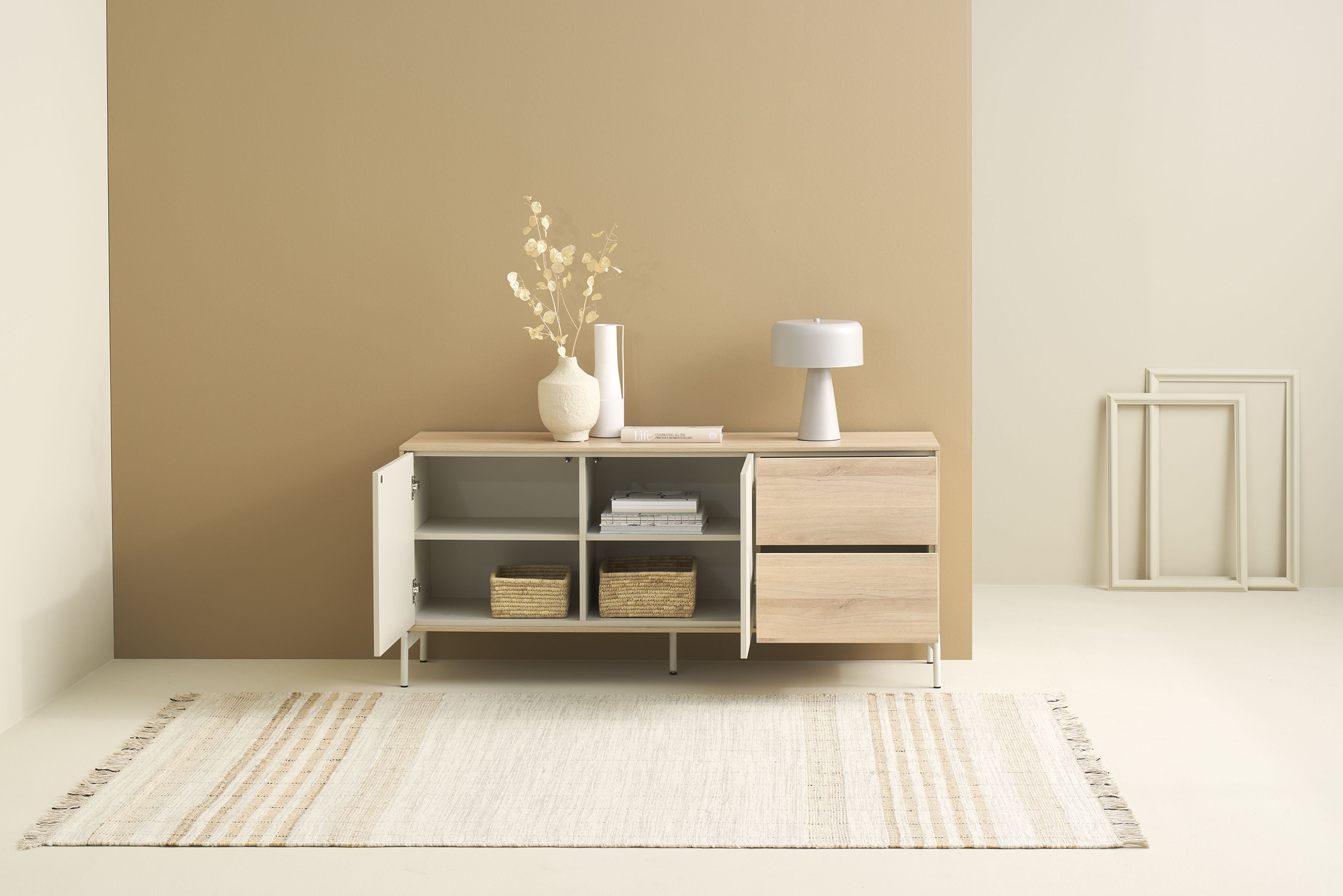 LABOE Sideboard Eichefarbig Bianco hell