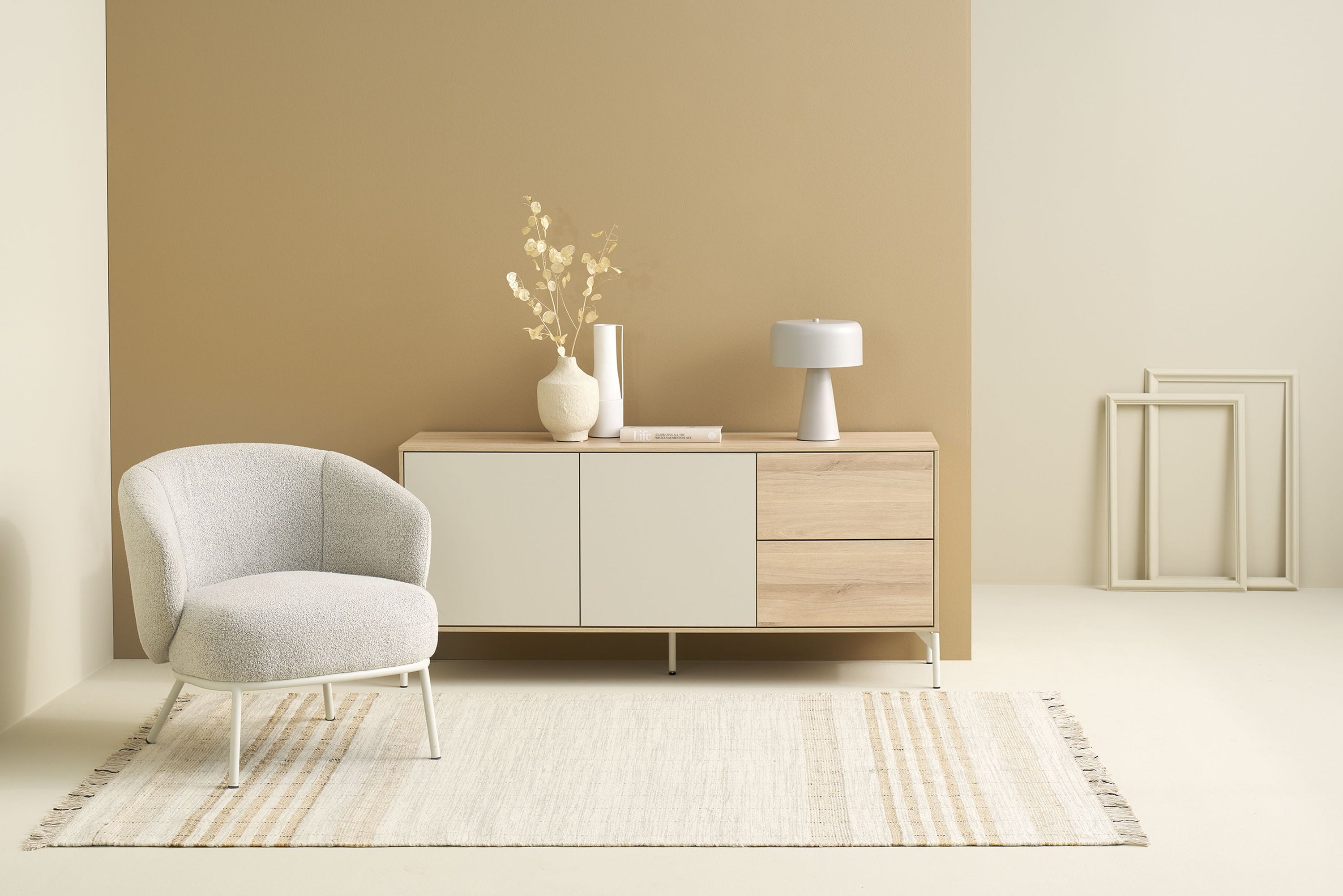 LABOE Sideboard Eichefarbig Bianco hell