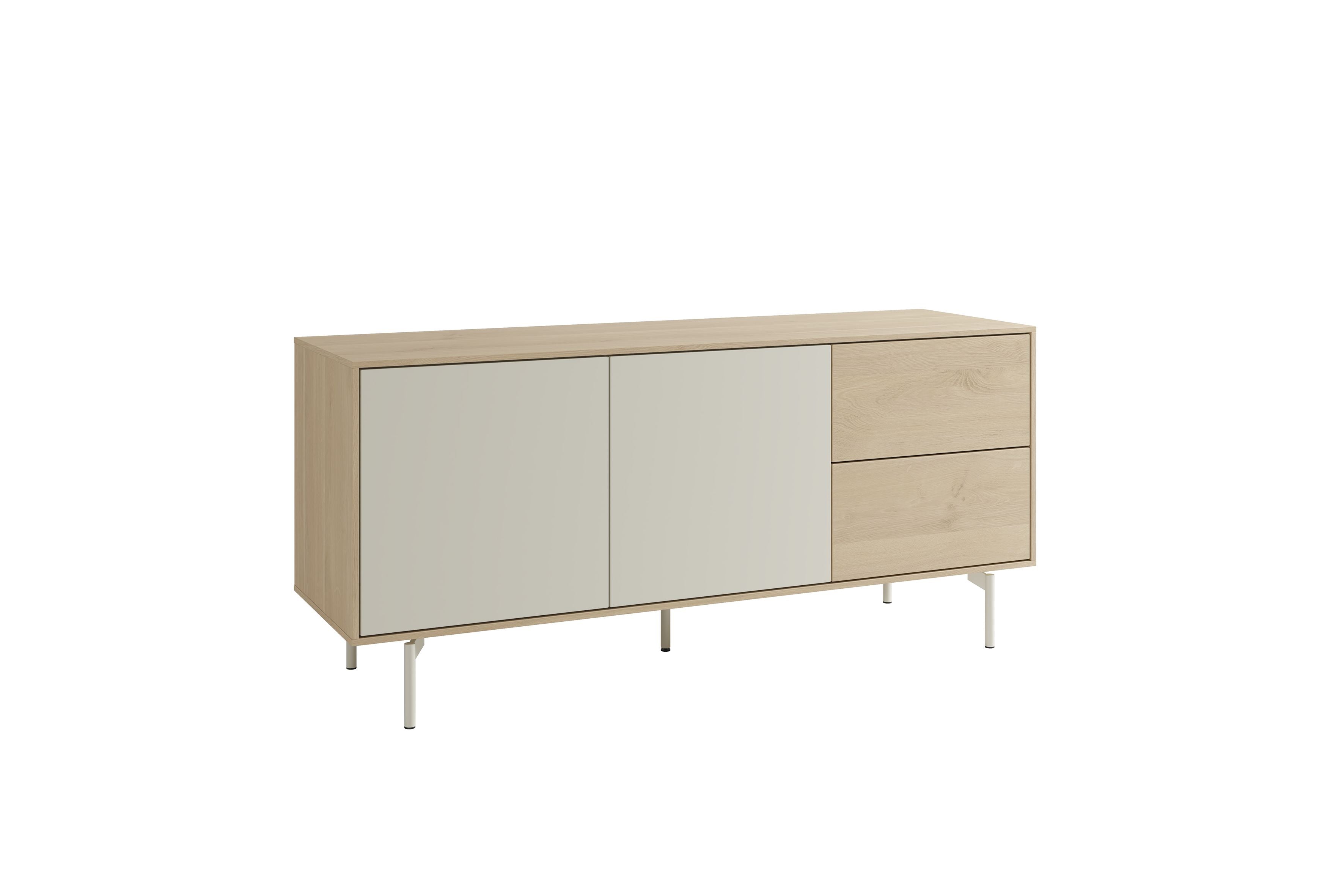 LABOE Sideboard Eichefarbig Bianco hell