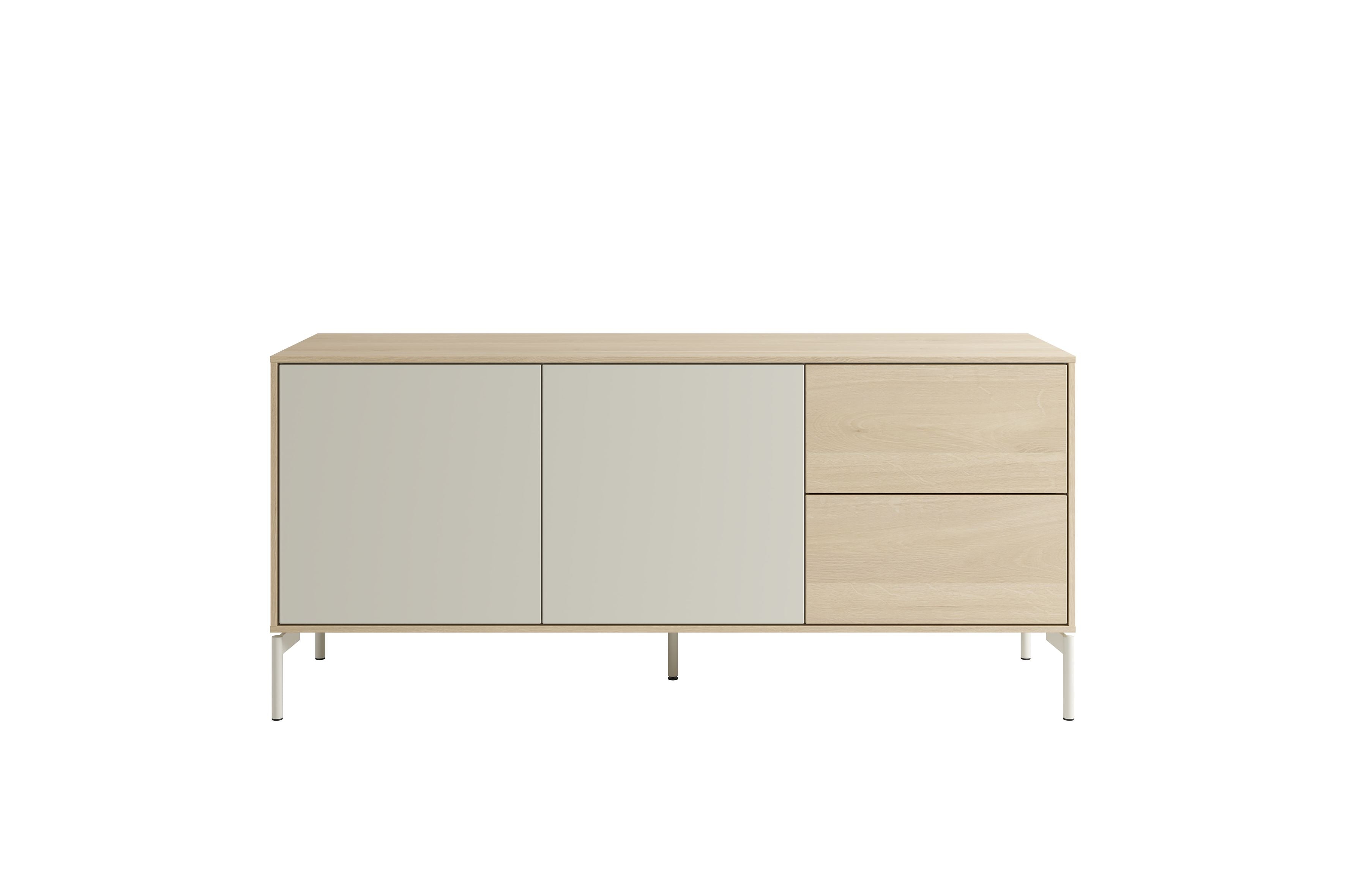 LABOE Sideboard Eichefarbig Bianco hell