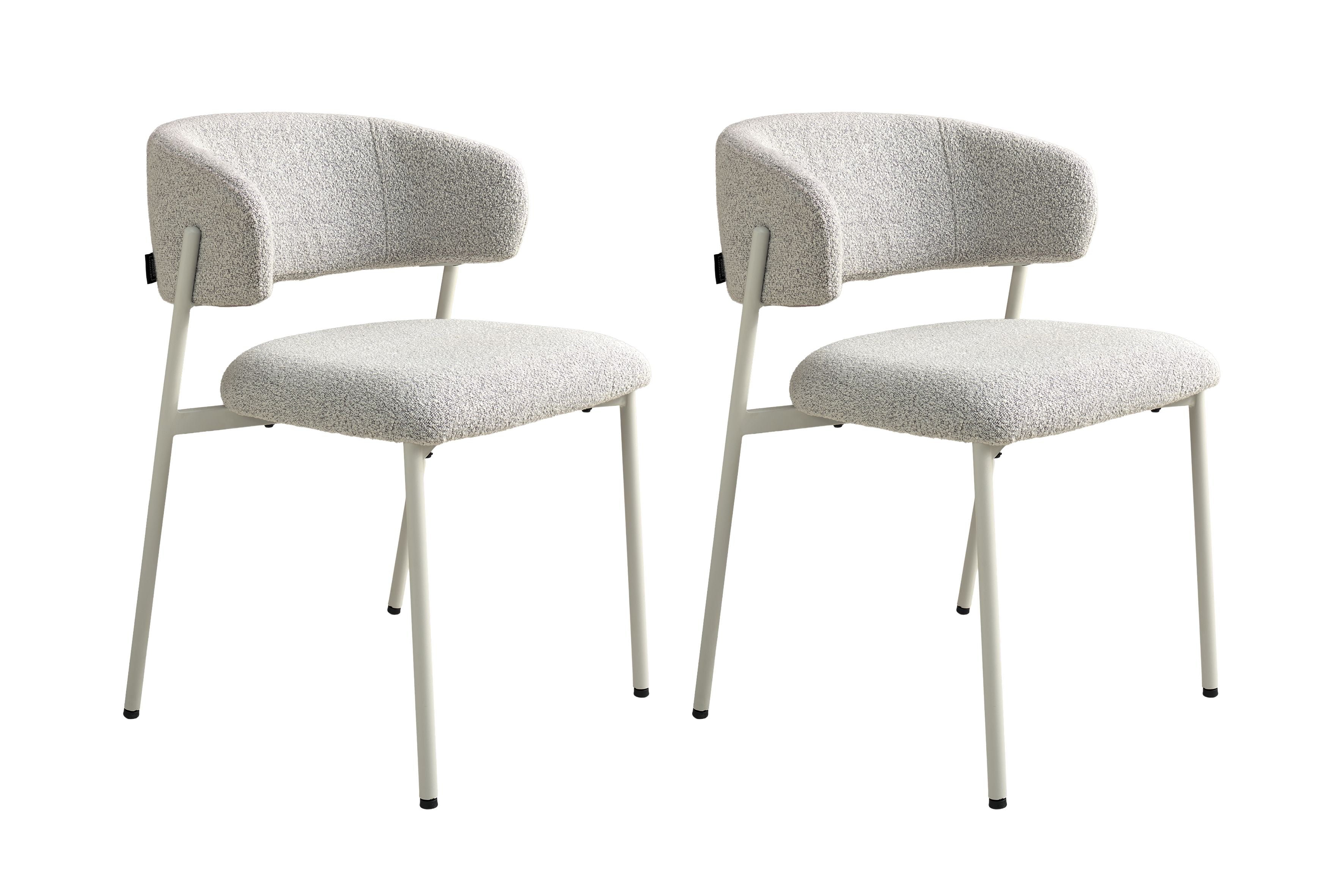 SCHÖNER WOHNEN-Kollektion Esszimmerstuhl-Set OSLO B 04, Bezug in Bouclé grau, Untergestell aus Metall schwarz oder Bezug in Bouclé greige, Untergestell aus Metall seidengrau