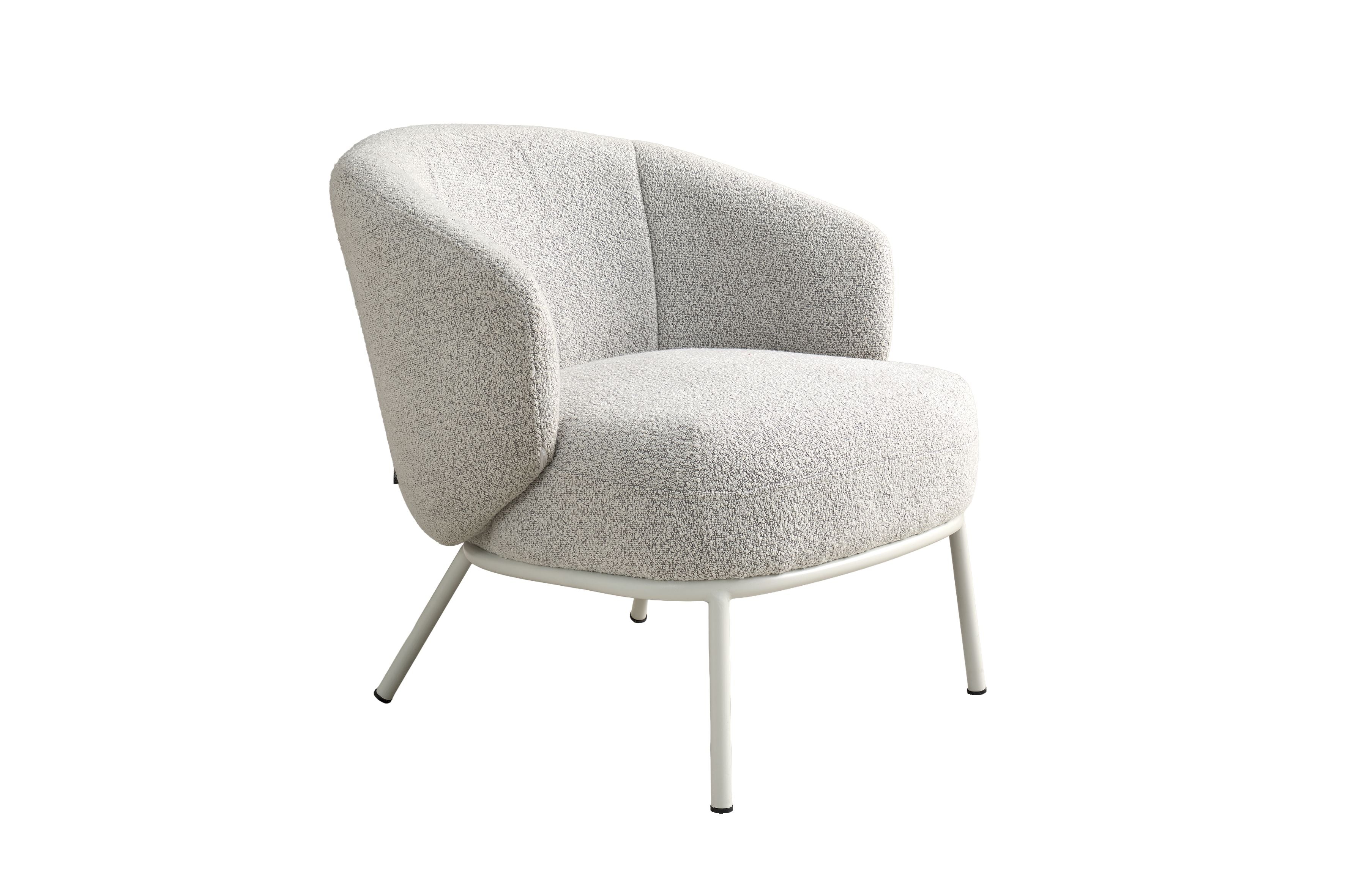 SCHÖNER WOHNEN-Kollektion Sessel SELVIK 01, Bezug in Bouclé grau, Untergestell aus Metall schwarz oder Bezug in Bouclé greige, Untergestell aus Metall seidengrau