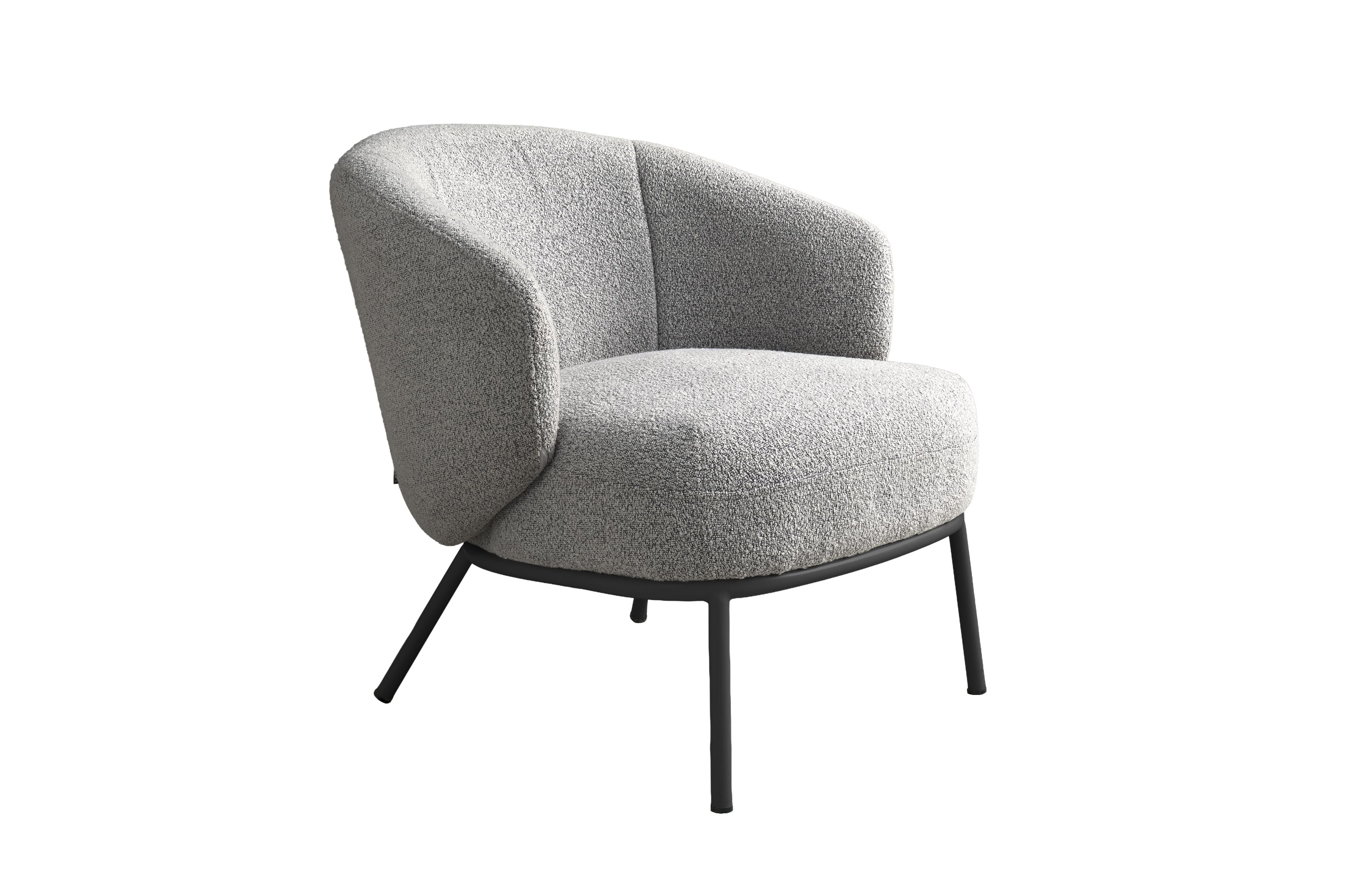 SCHÖNER WOHNEN-Kollektion Sessel SELVIK 01, Bezug in Bouclé grau, Untergestell aus Metall schwarz oder Bezug in Bouclé greige, Untergestell aus Metall seidengrau