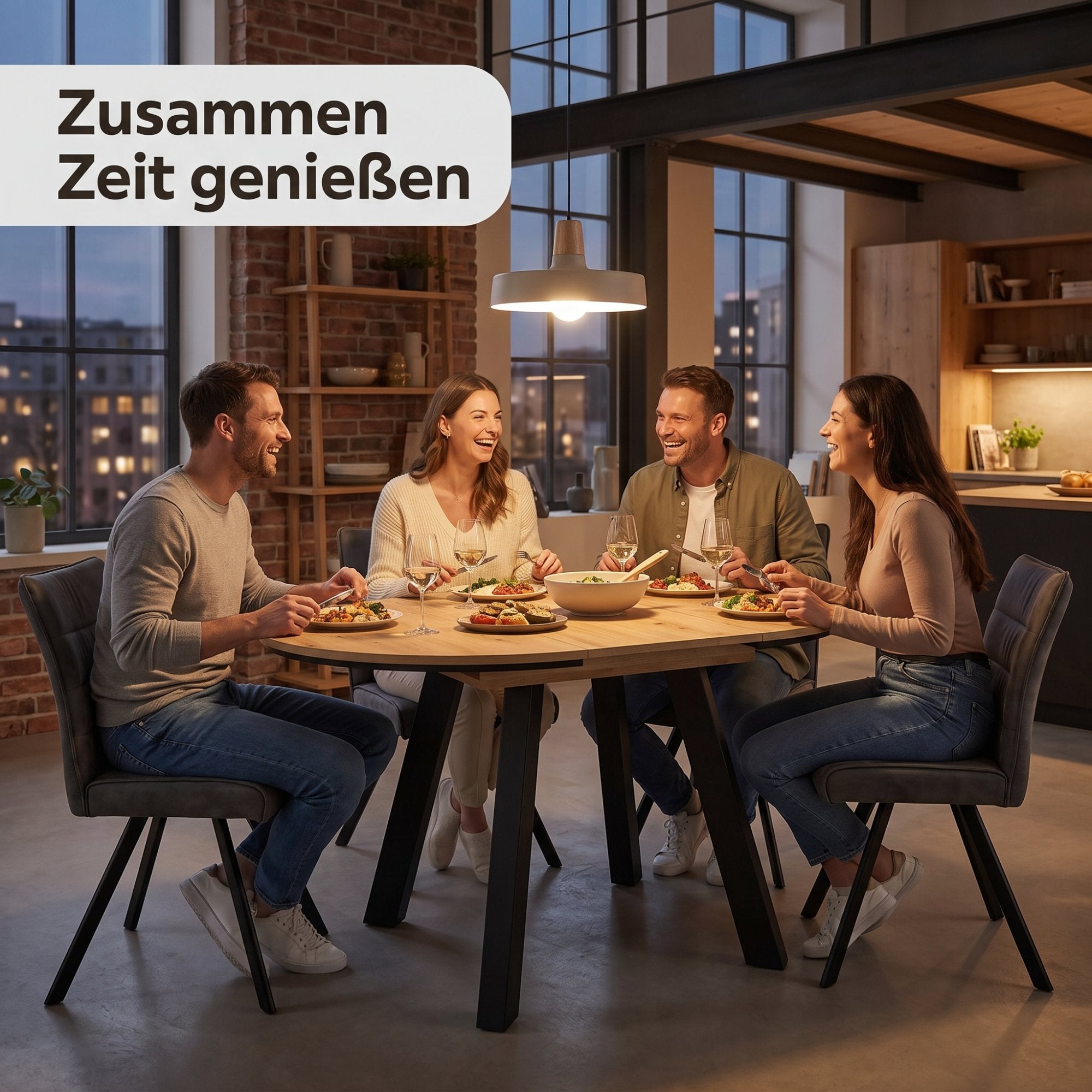 TIMOR Tisch mit Auszug Evoke Eiche (Eiche-Optik)