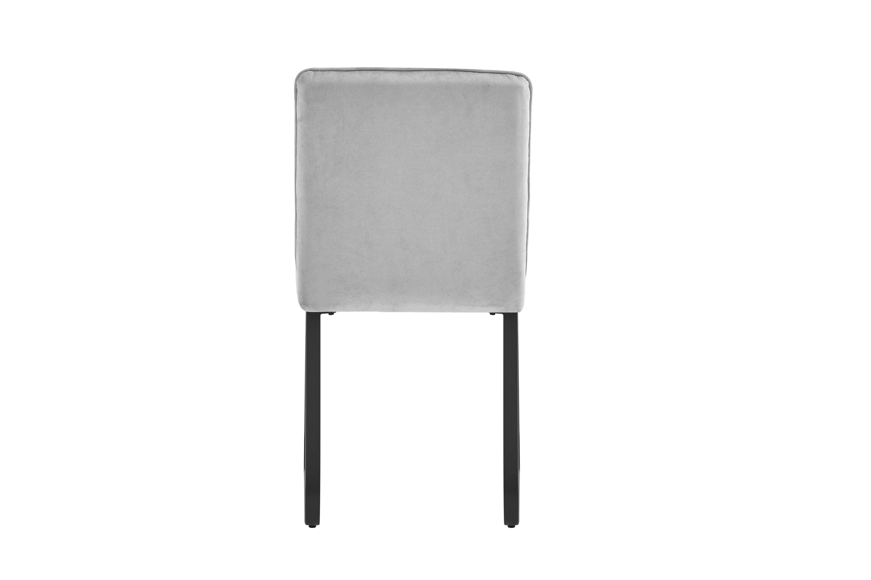 Esszimmerstuhl 2er Set Talea / Webstoff in dunkelgrau oder hellgrau / Gestell Metall in schwarz pulverbeschichtet / Küchenstuhl / Wohnzimmerstuhl / bis 120 kg / B 46, H 86, T 55 cm