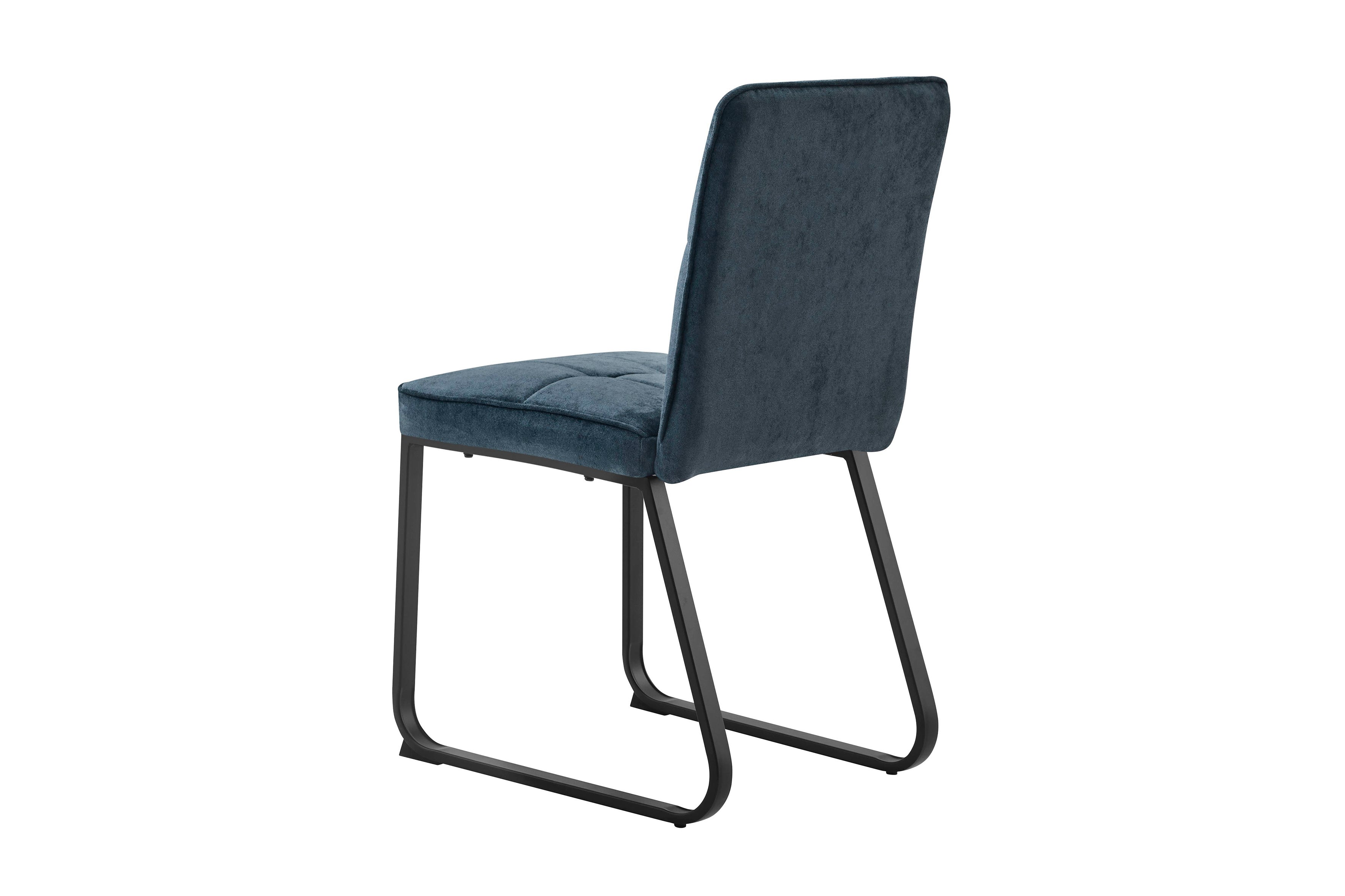 Esszimmerstuhl 2er Set Talea / Webstoff in dunkelgrau oder hellgrau / Gestell Metall in schwarz pulverbeschichtet / Küchenstuhl / Wohnzimmerstuhl / bis 120 kg / B 46, H 86, T 55 cm