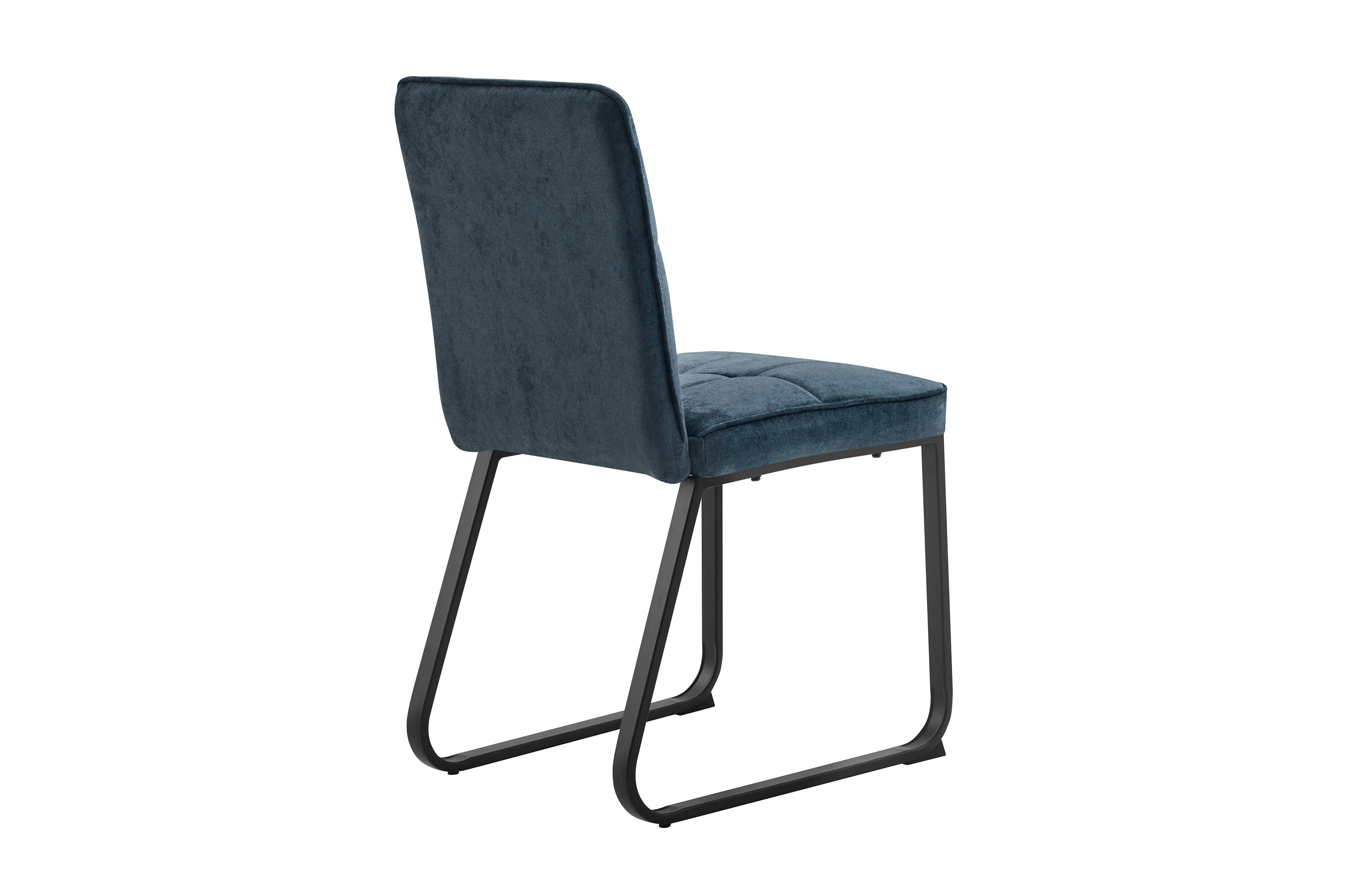 Esszimmerstuhl 2er Set Talea / Webstoff in dunkelgrau oder hellgrau / Gestell Metall in schwarz pulverbeschichtet / Küchenstuhl / Wohnzimmerstuhl / bis 120 kg / B 46, H 86, T 55 cm