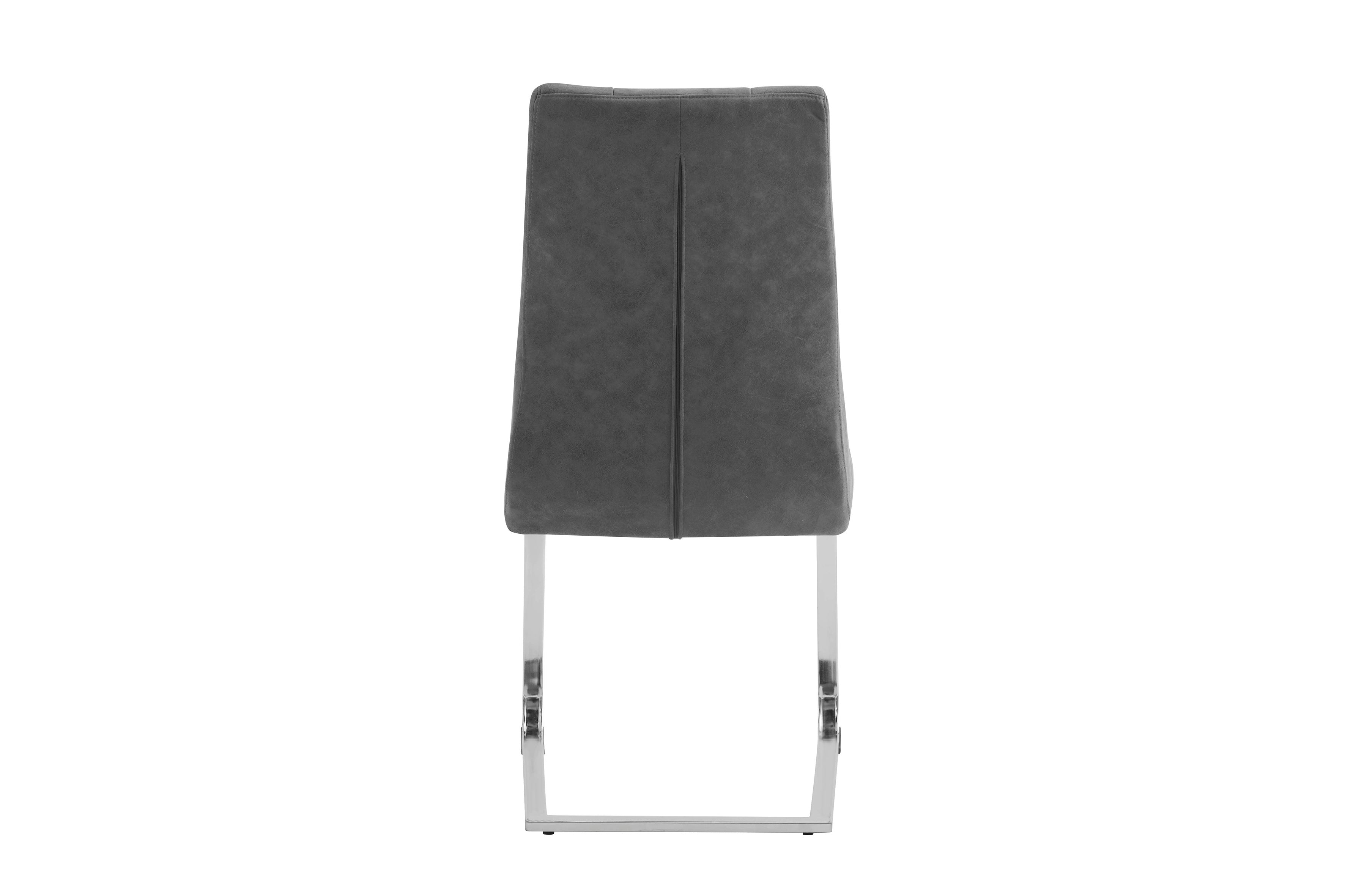 2er Set Schwingstuhl MARLEN XXL / Vintage-Stoff anthrazit, Vintage-Stoff braun Gestell verchromt oder Webstoff dunkelgrau Gestell schwarz / Küchenstühle / Esszimmerstühle / Polsterstuhl / Stühle / B 47, H 96, T 62 cm