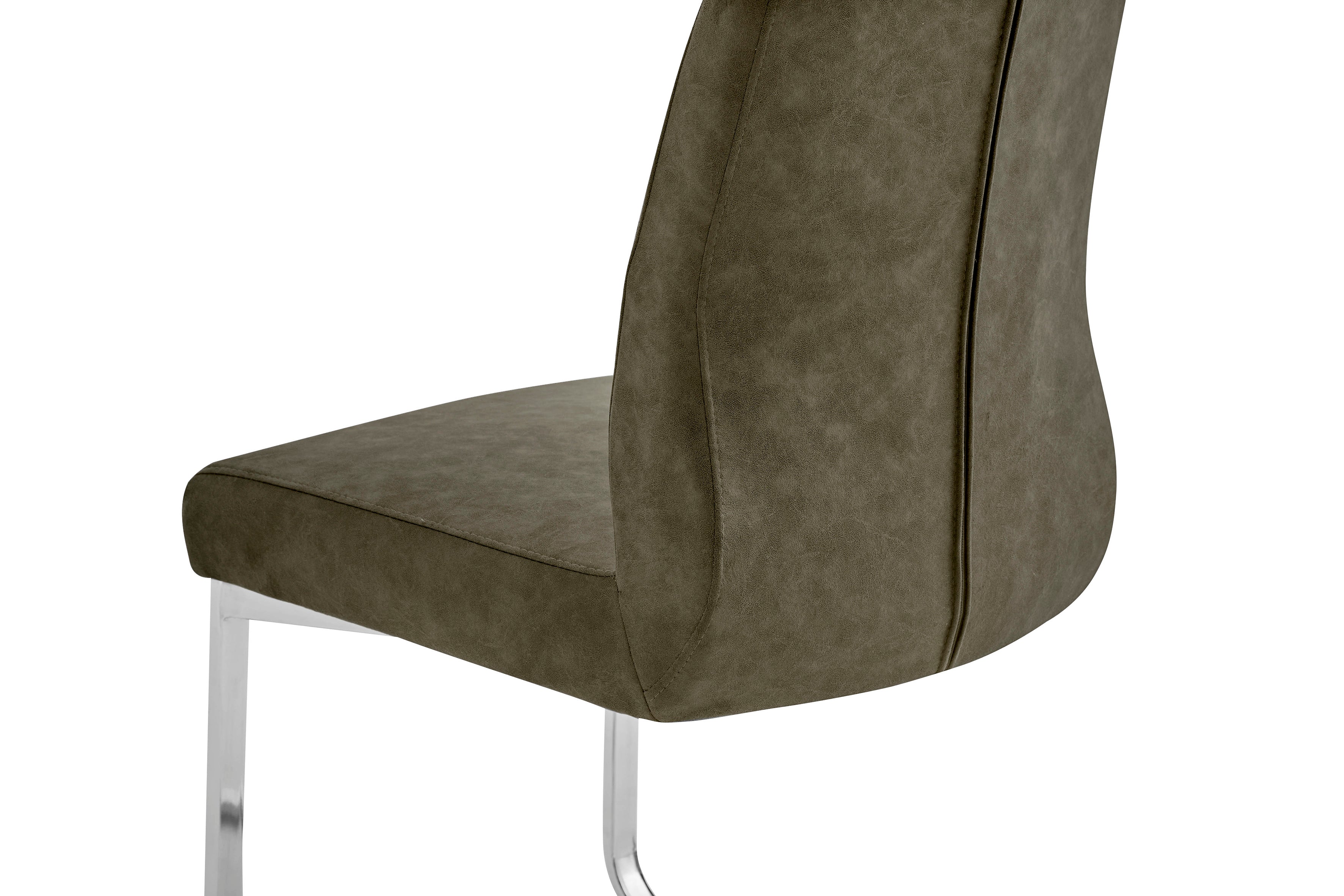 2er Set Schwingstuhl MARLEN XXL / Vintage-Stoff anthrazit, Vintage-Stoff braun Gestell verchromt oder Webstoff dunkelgrau Gestell schwarz / Küchenstühle / Esszimmerstühle / Polsterstuhl / Stühle / B 47, H 96, T 62 cm