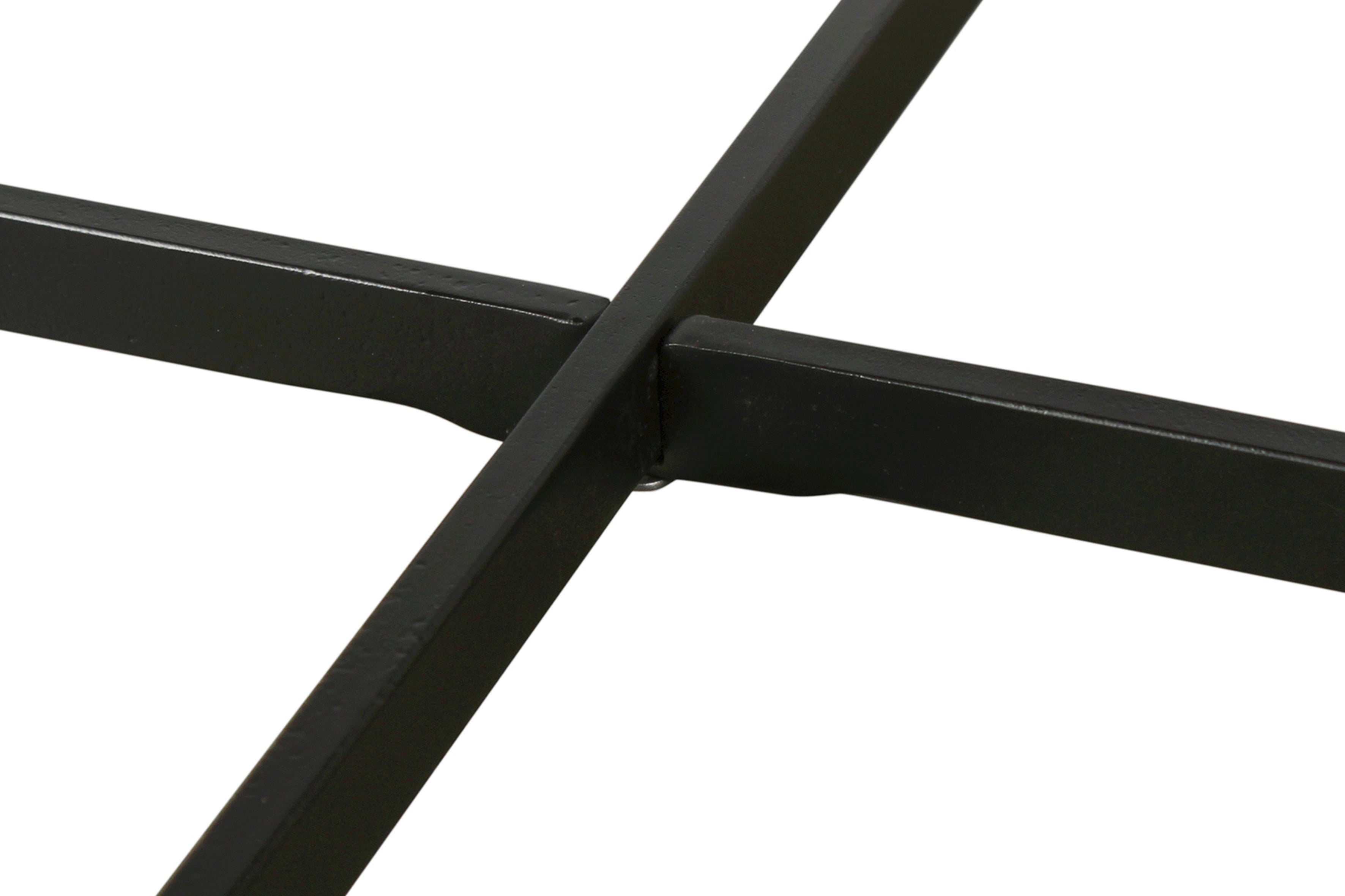 Couchtisch ALINA / Platte Akazie massiv / Gestell Metall schwarz / D 80, H 47 cm