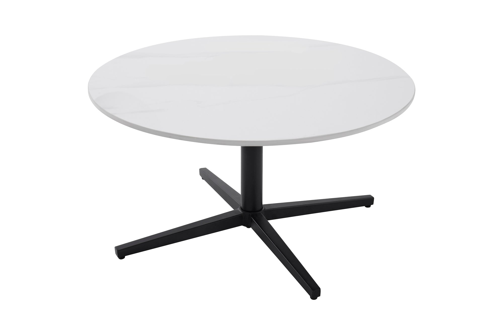 Couchtisch CUP / Tischplatte in weiß, Gestell in schwarz / Wohnzimmertisch, Sofatisch, Beistelltisch / Maße: B 70, H 36,5, T 70 cm
