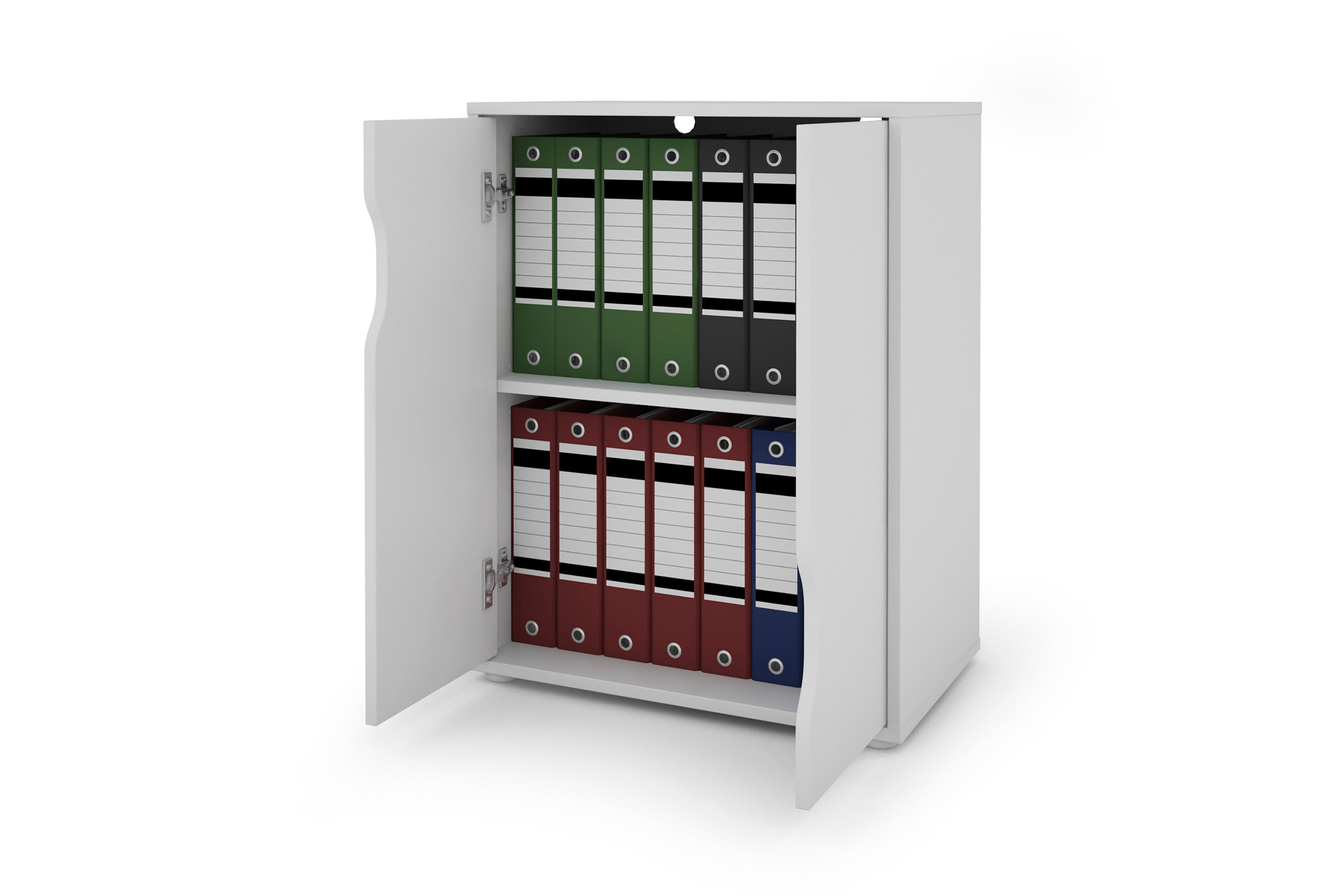 Aktenschrank BELFAST / mit viel Stauraum / 2 Türen / weiß oder anthazit / B 60, H 76,5, T 37 cm