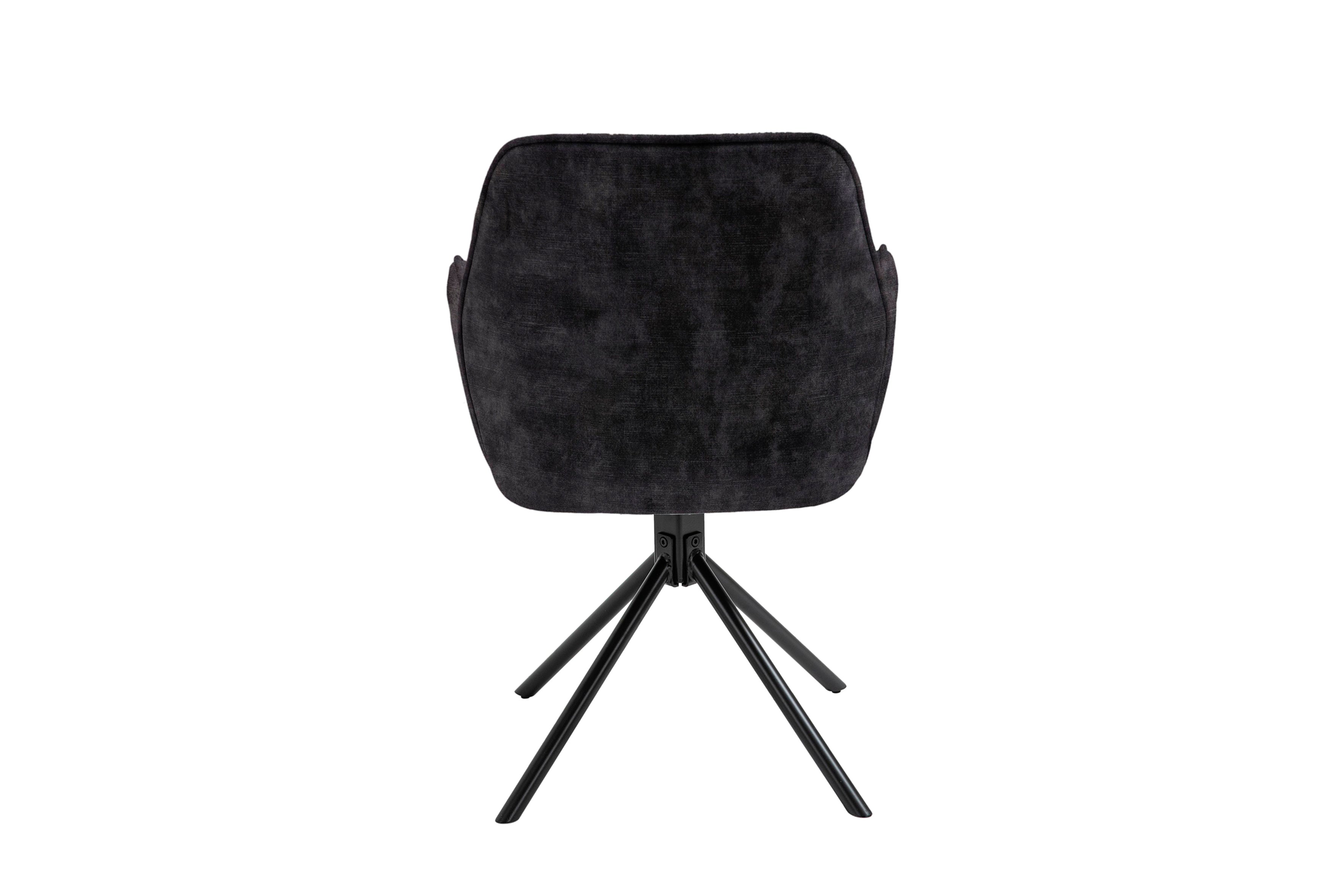 Esszimmerstuhl 2er Set Blair / Microfaser in schwarz, Samt in anthrazit oder Webstoff in hellgrau / Gestell Metall schwarz / Sitzschale 360° drehbar / Esszimmerstuhl / Wohnzimmerstuhl / B 57, H 89, T 61 cm