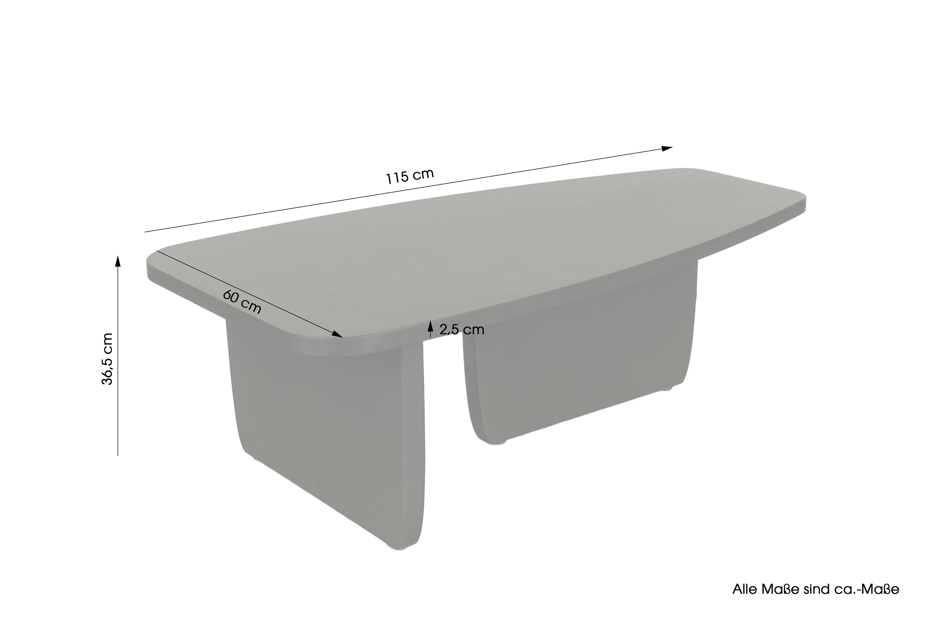Couchtisch BOLT / Massivholz Akazie schwarz / 115 x 60, H 36,5cm