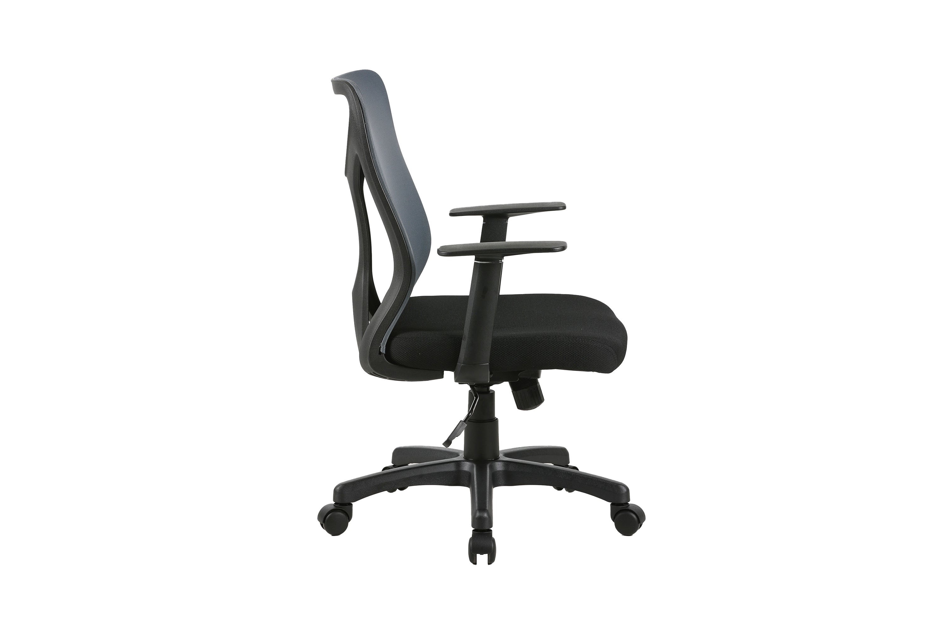 Chefsessel BONE / Kunststoff schwarz / Mesh schwarz, ziegelrot oder grau / Wippmechanik / Sicherheitsklemmschutz / Höhenverstellung / gebremste Sicherheitsdoppelrollen / B 61,5, H 91-98,5, T 51,5 cm