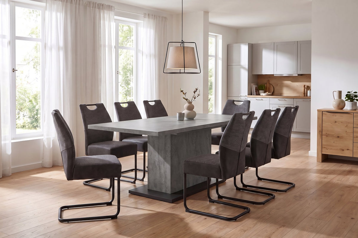 Esstisch Athen 160 cm mit Auszug Beton Optik