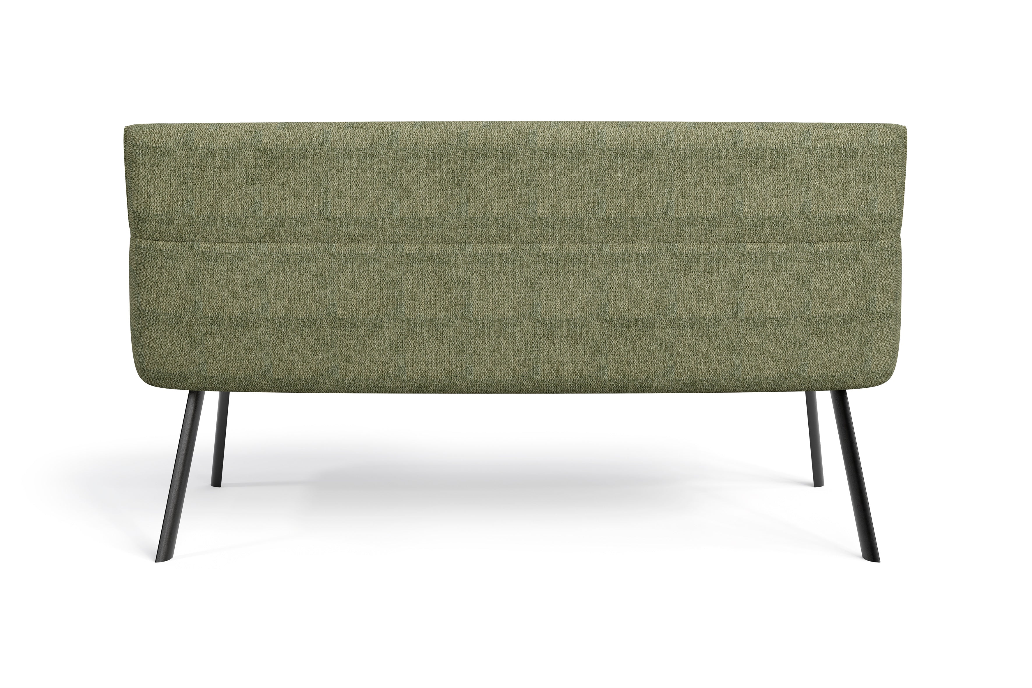 Bank CALIFORNIA / Rücken Webstoff anthrazit oder grün / Sitz Vintage-Velvet anthrazit oder grün mit Keder / Gestell Metall schwarz / Bank mit Rückenlehne / B 180, H 88, T 63 cm