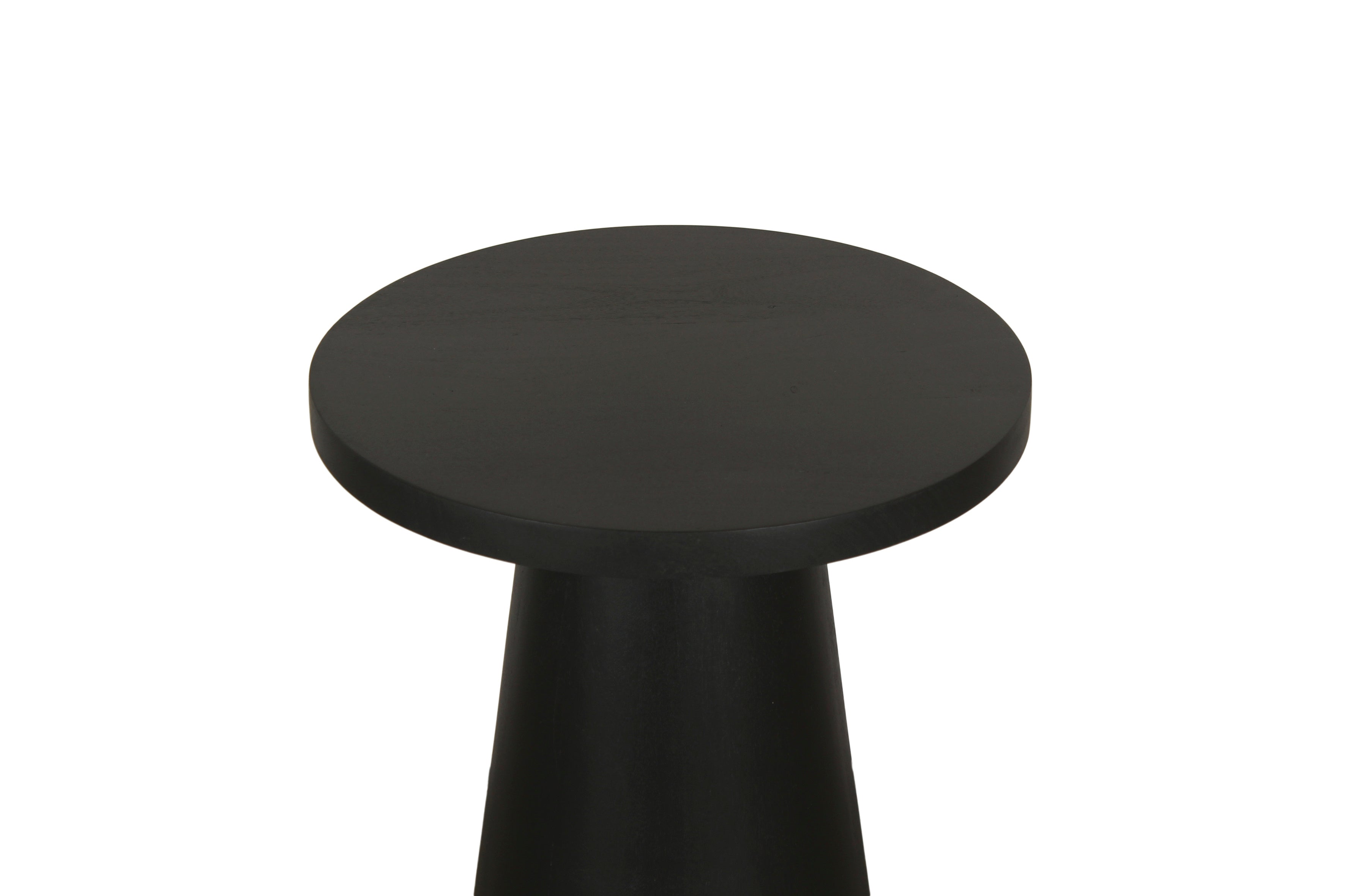 Beistelltisch CONE / Massivholz Akazie schwarz oder white wash lackiert / D 35, H 60 cm oder D 40, H 50 cm