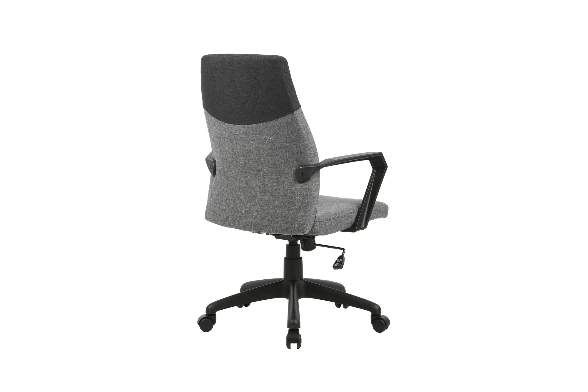 Chefsessel EDGY Chefsessel /Kunststoff schwarz /Bezug Webstoff grau /Wippmechanik /Sicherheitsklemmschutz /Sicherheitsrollen / B 58, H 99-106,5, T 56 cm