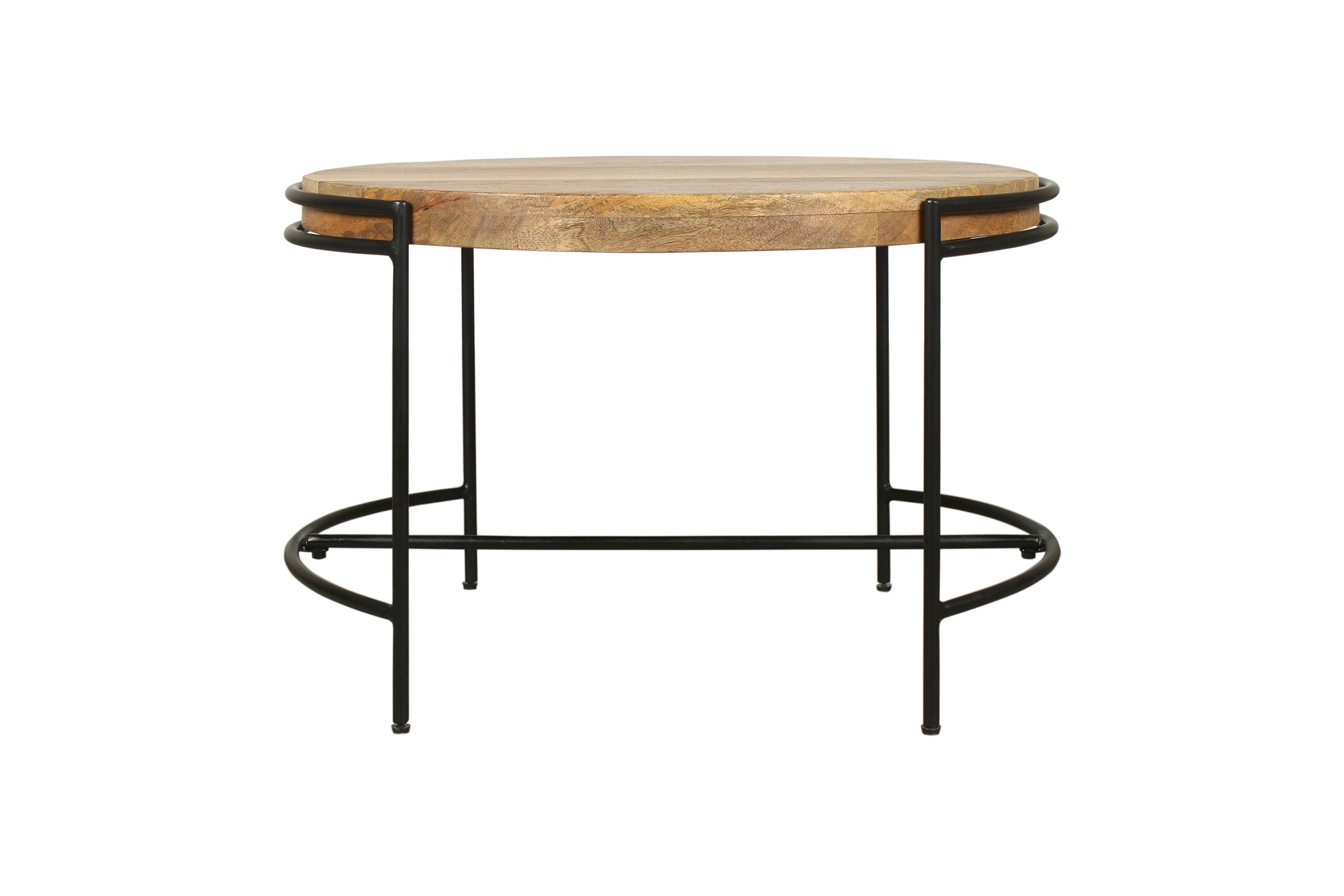Couchtisch HANNA / Platte Mangoholz massiv / Gestell Metall schwarz / B 60, H 40, T 62 cm