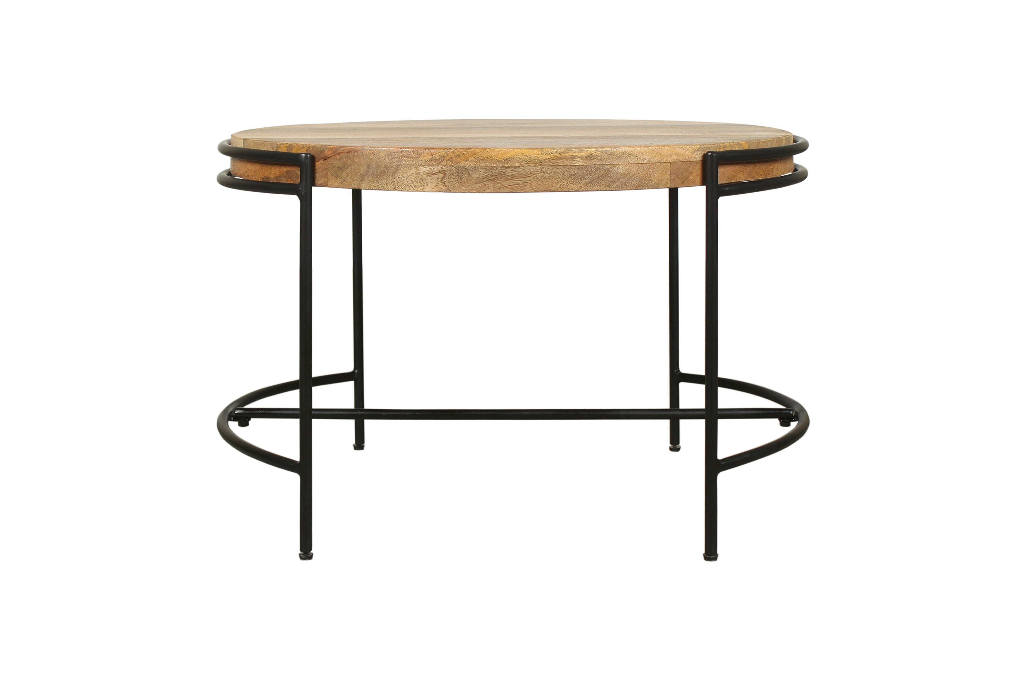 Couchtisch HANNA / Platte Mangoholz massiv / Gestell Metall schwarz / B 60, H 40, T 62 cm