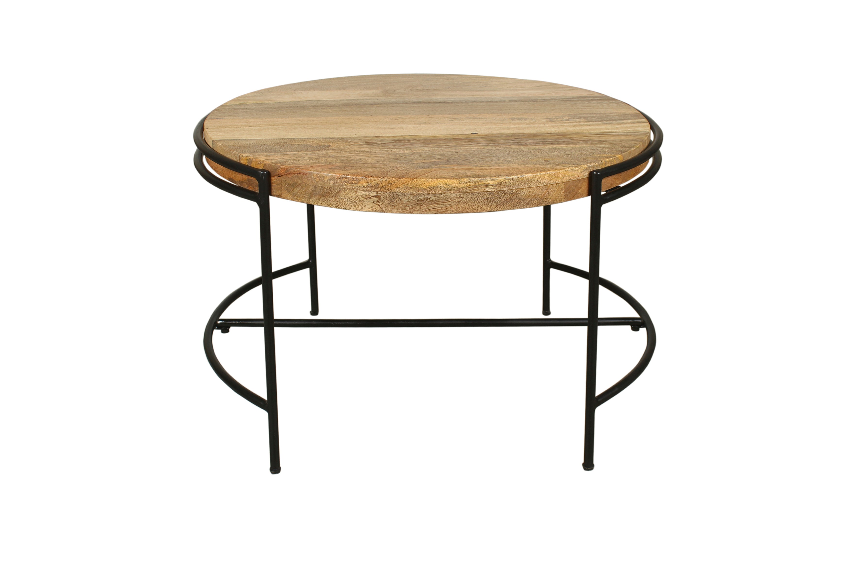 Couchtisch HANNA / Platte Mangoholz massiv / Gestell Metall schwarz / B 60, H 40, T 62 cm