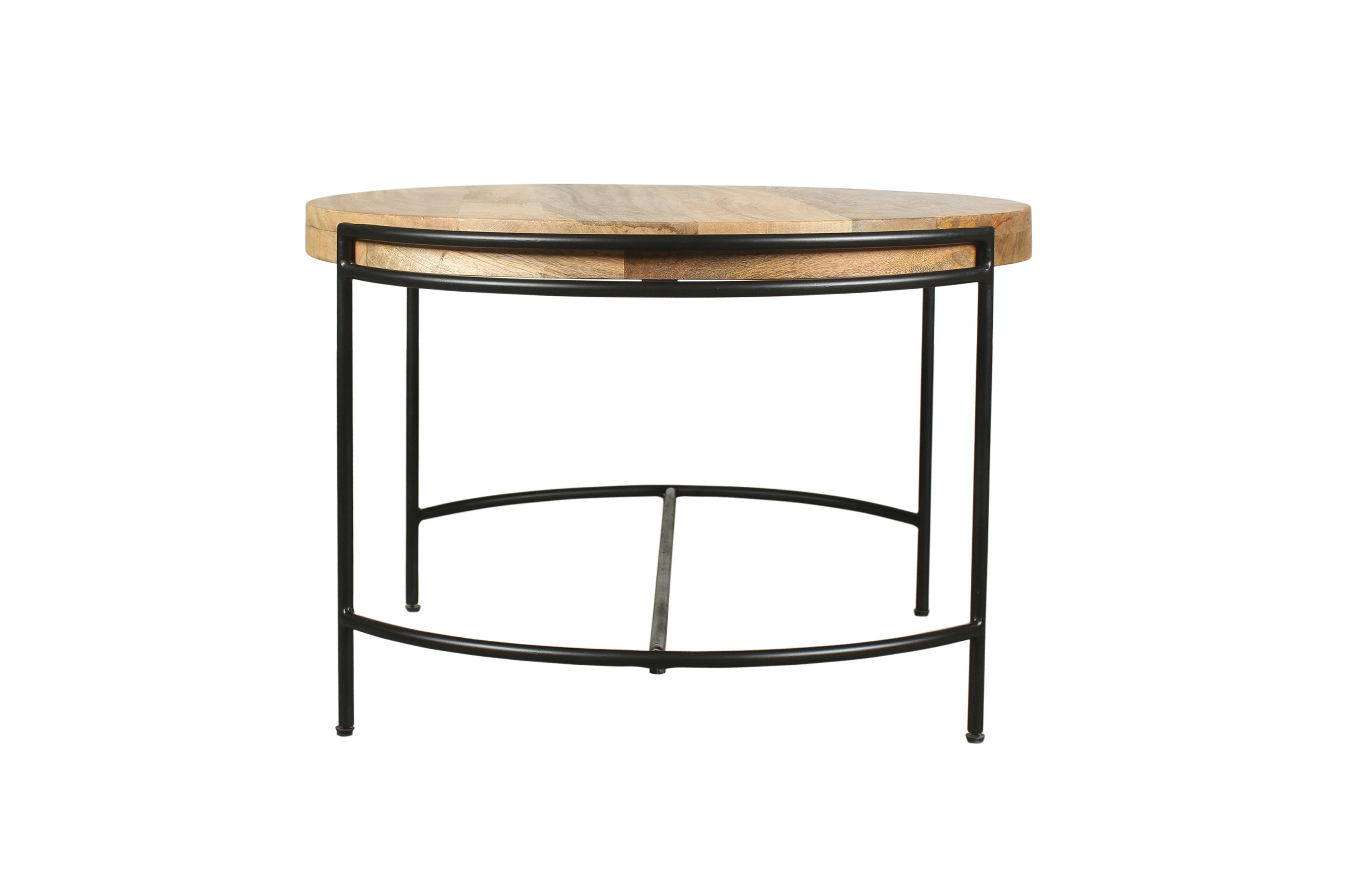 Couchtisch HANNA / Platte Mangoholz massiv / Gestell Metall schwarz / B 60, H 40, T 62 cm