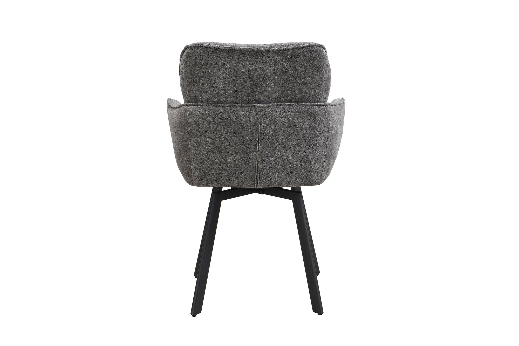 Stuhl 2-er Set RICO / Webstoffbezug in dunkelgrau oder taupe, Gestell in schwarz / 360° drehbar / Esszimmerstuhl / Küchenstuhl / B 61 x H 90 x T 63 cm