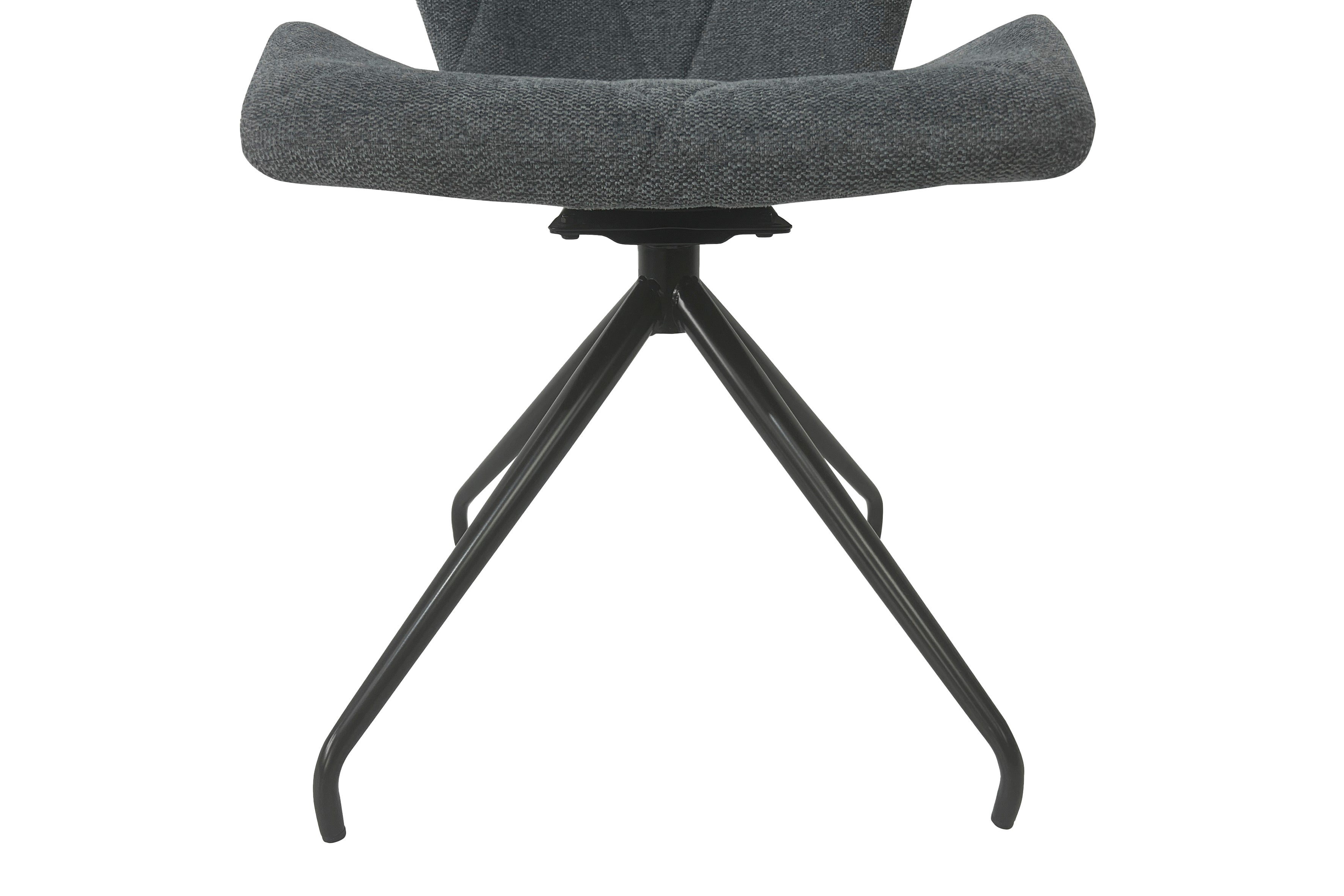 Esszimmerstuhl 2er Set IMKE / Kunstleder grau oder schwarz / Gestell Metall schwarz / Sitzschale 360° drehbar / Esszimmerstuhl / Diamanten-Steppung / B 52, H 90,5, T 62 cm