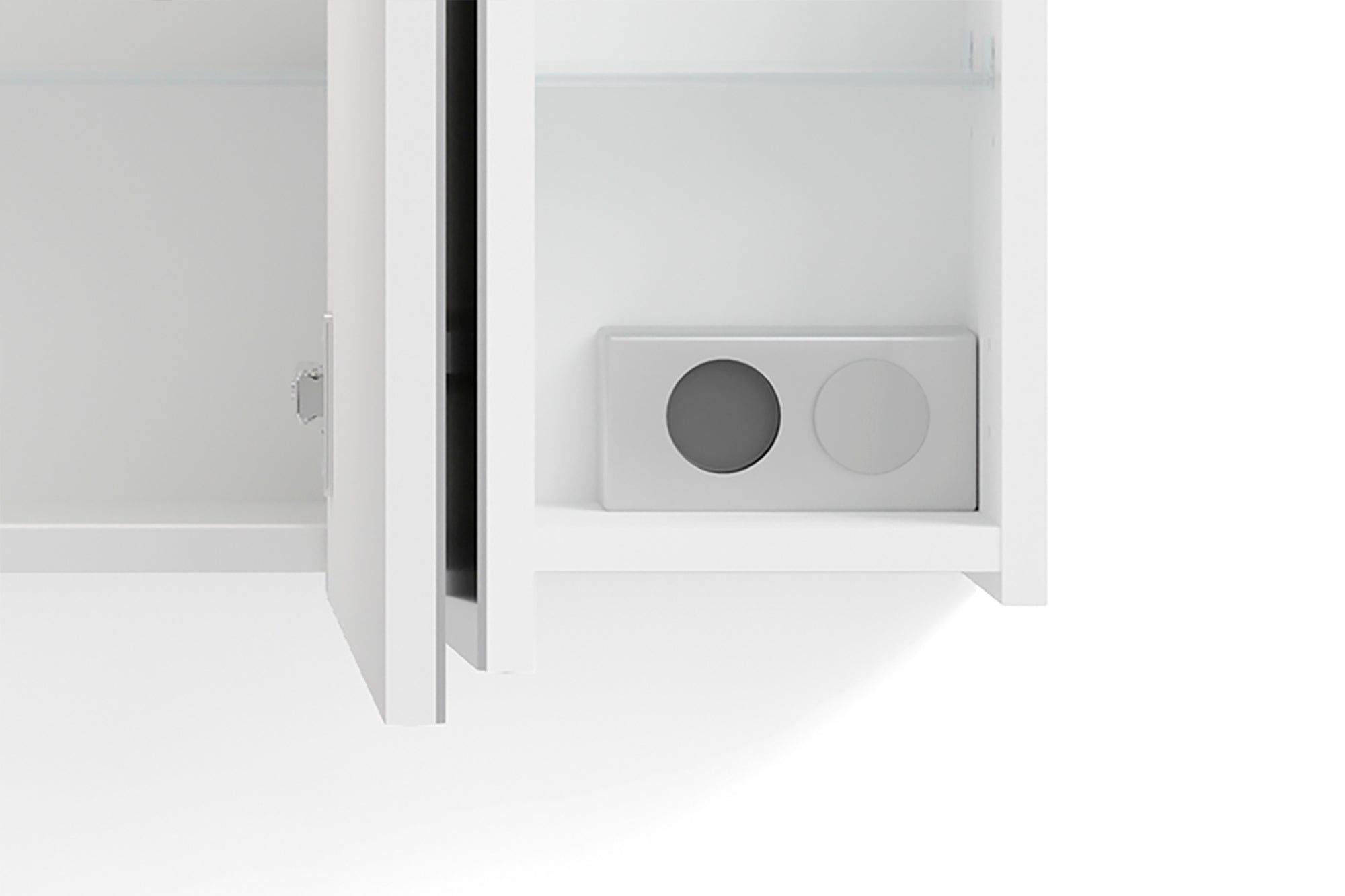 byLIVING Spiegelschrank SPREE / Korpus matt weiß oder anthrazit mit Spiegeltüren / Hängeschrank mit Soft-Close-Funktion / Inklusive LED-Beleuchtung / Badschrank mit Stecker- und Schalterdose / B 90, H 60, T 20 cm