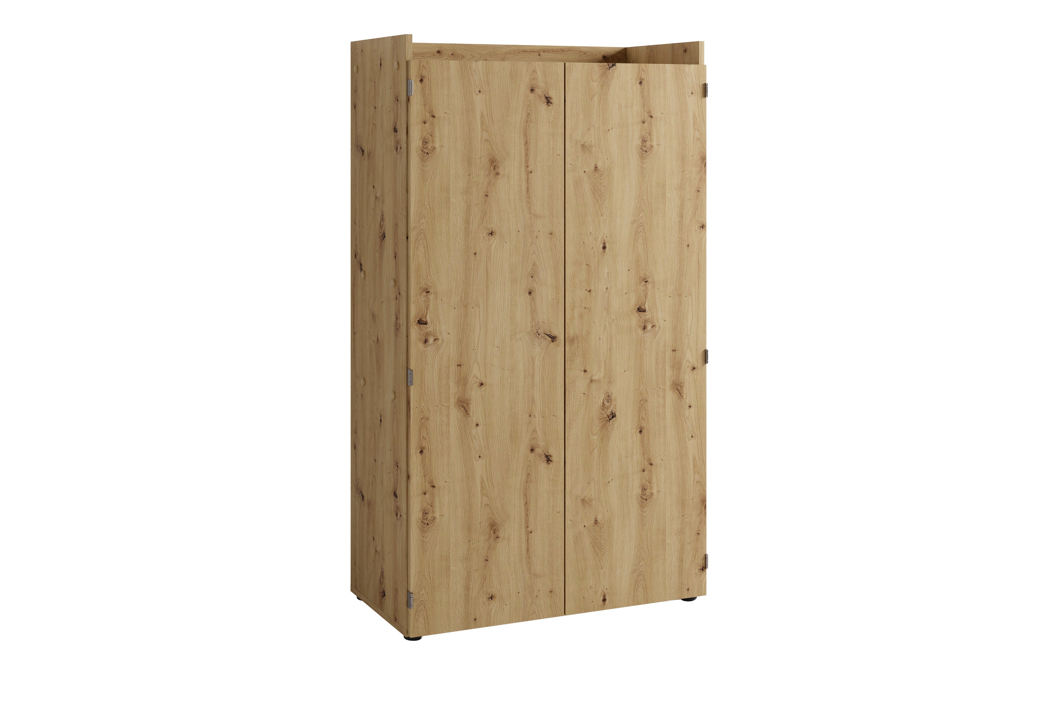 Sekretär JANNE / Sekretär matt weiß oder Artisan Eiche (Eiche-Optik) / Office-Schrank mit 2 Türen / platzsparend / Grifflos / B 80, H 141, T 40 cm