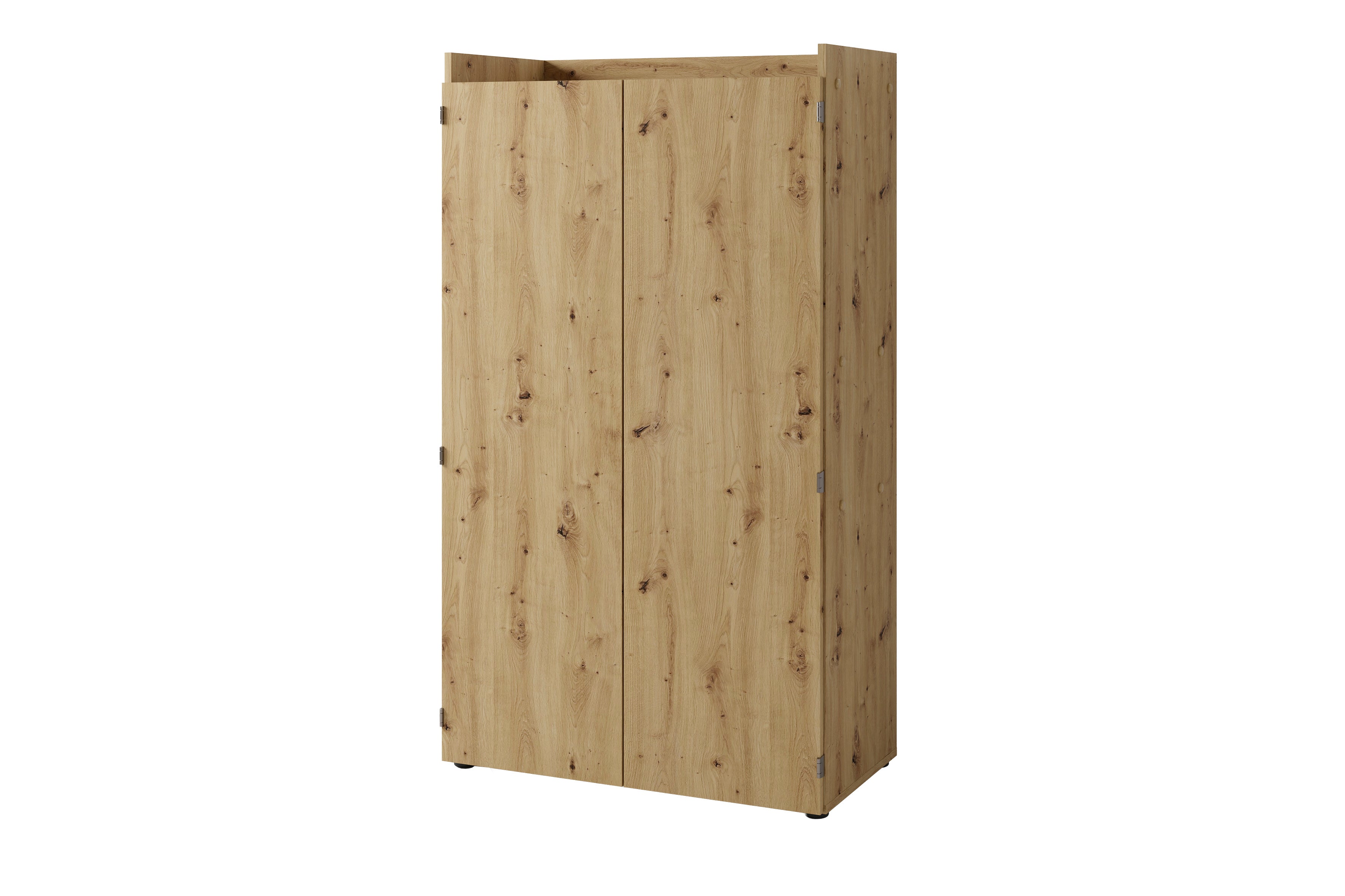 Sekretär JANNE / Sekretär matt weiß oder Artisan Eiche (Eiche-Optik) / Office-Schrank mit 2 Türen / platzsparend / Grifflos / B 80, H 141, T 40 cm