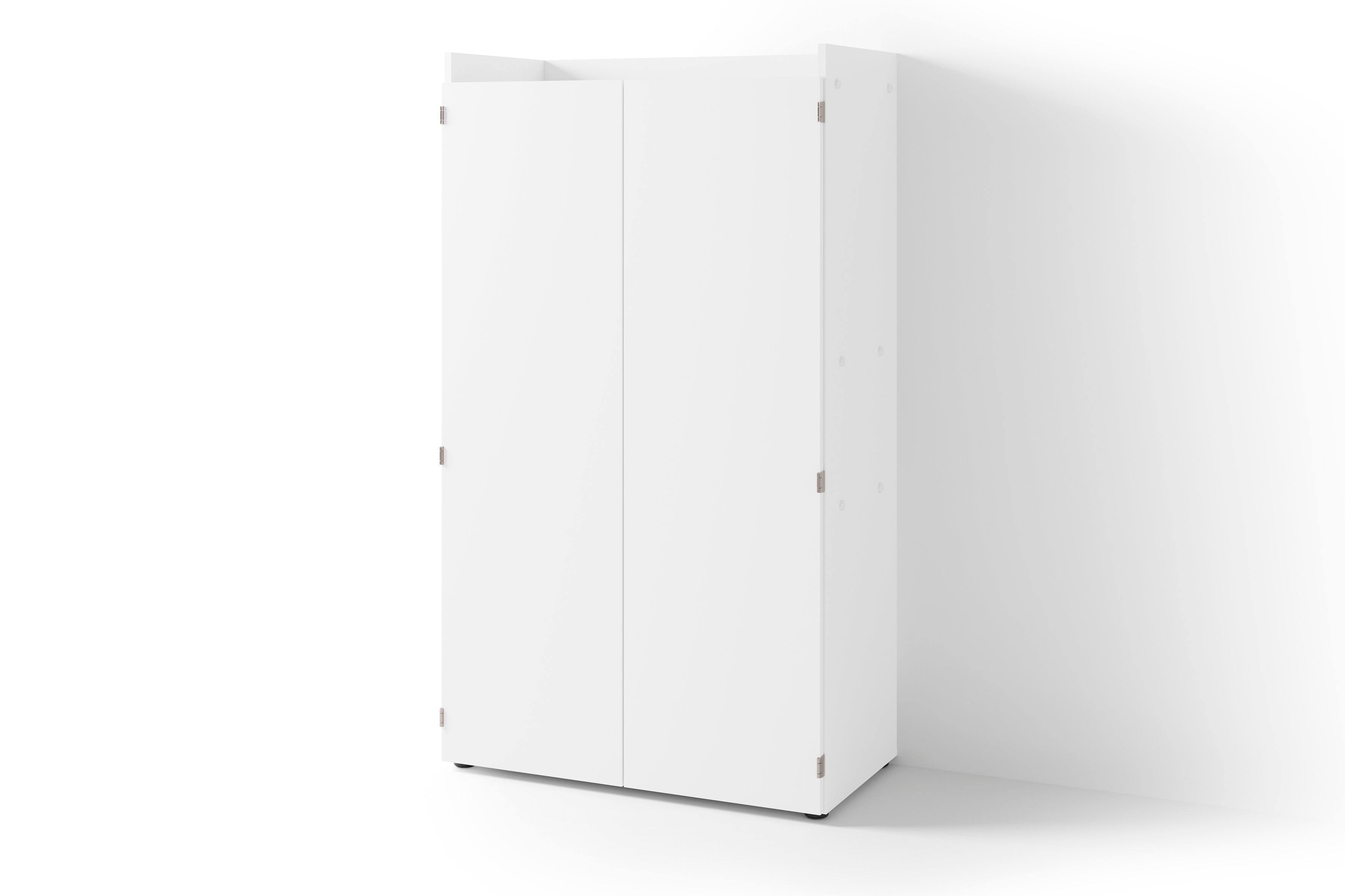 Sekretär JANNE / Sekretär matt weiß oder Artisan Eiche (Eiche-Optik) / Office-Schrank mit 2 Türen / platzsparend / Grifflos / B 80, H 141, T 40 cm