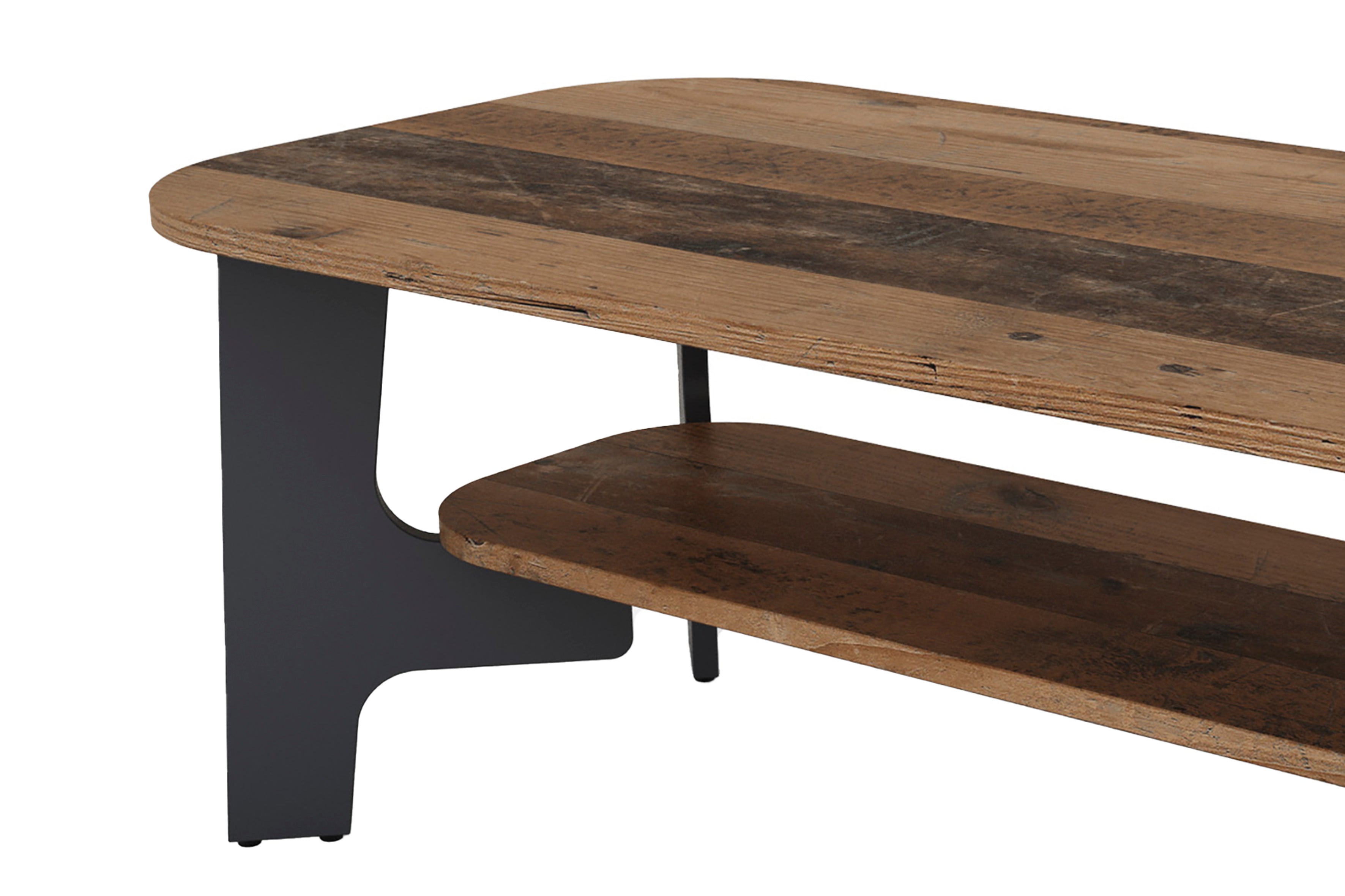 Couchtisch JONNY / Melamin Artisan Eiche (Eiche-Optik), Old Wood (Altholz-Optik) oder weiß, Melamin Anthrazit / B 110, H 42,5, T 55 cm / mit Ablageboden