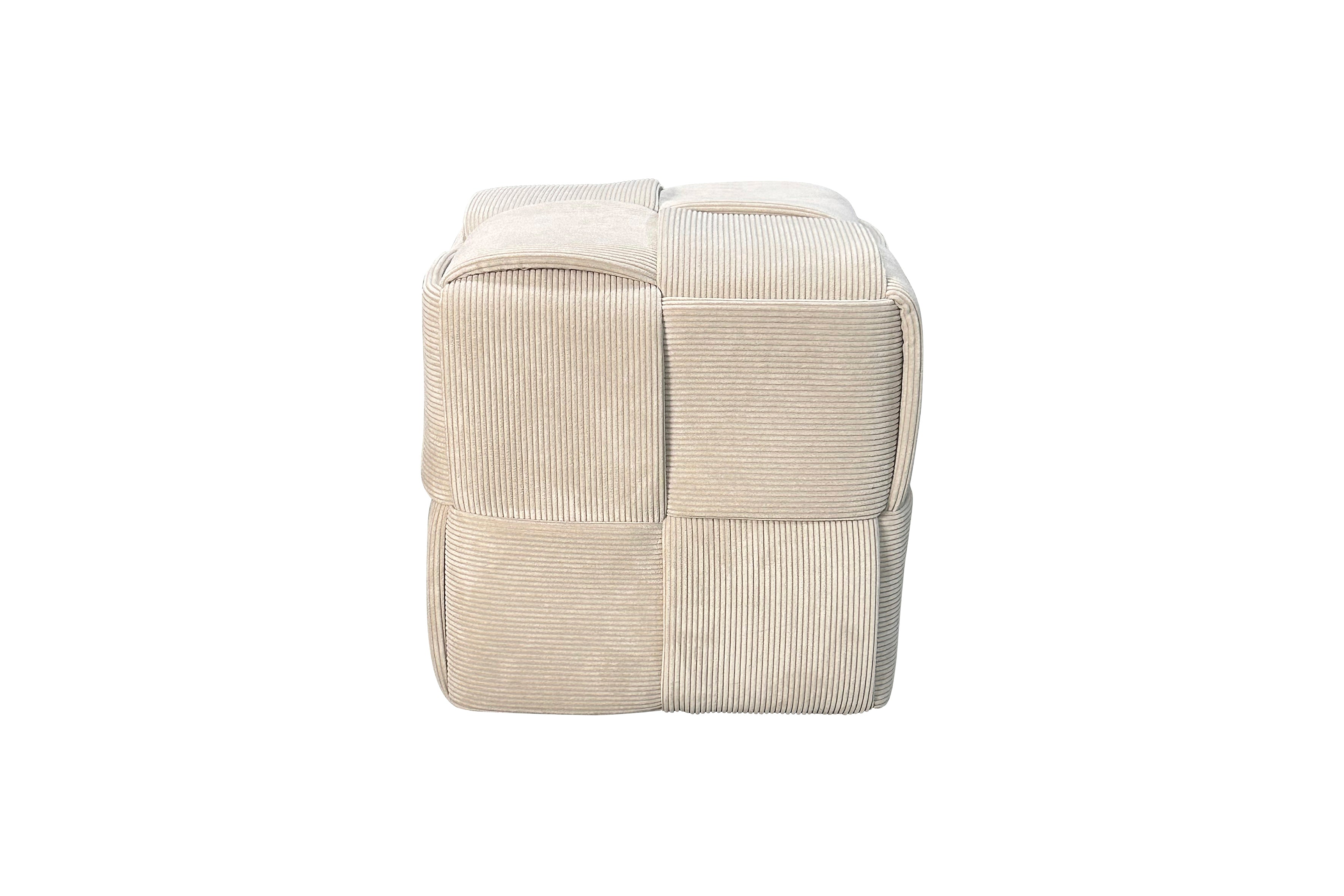 Pouf URBAN / Cord beige, dunkelgrün oder grau / Vollpolster / Hocker / B 40, H 40, T 40 cm