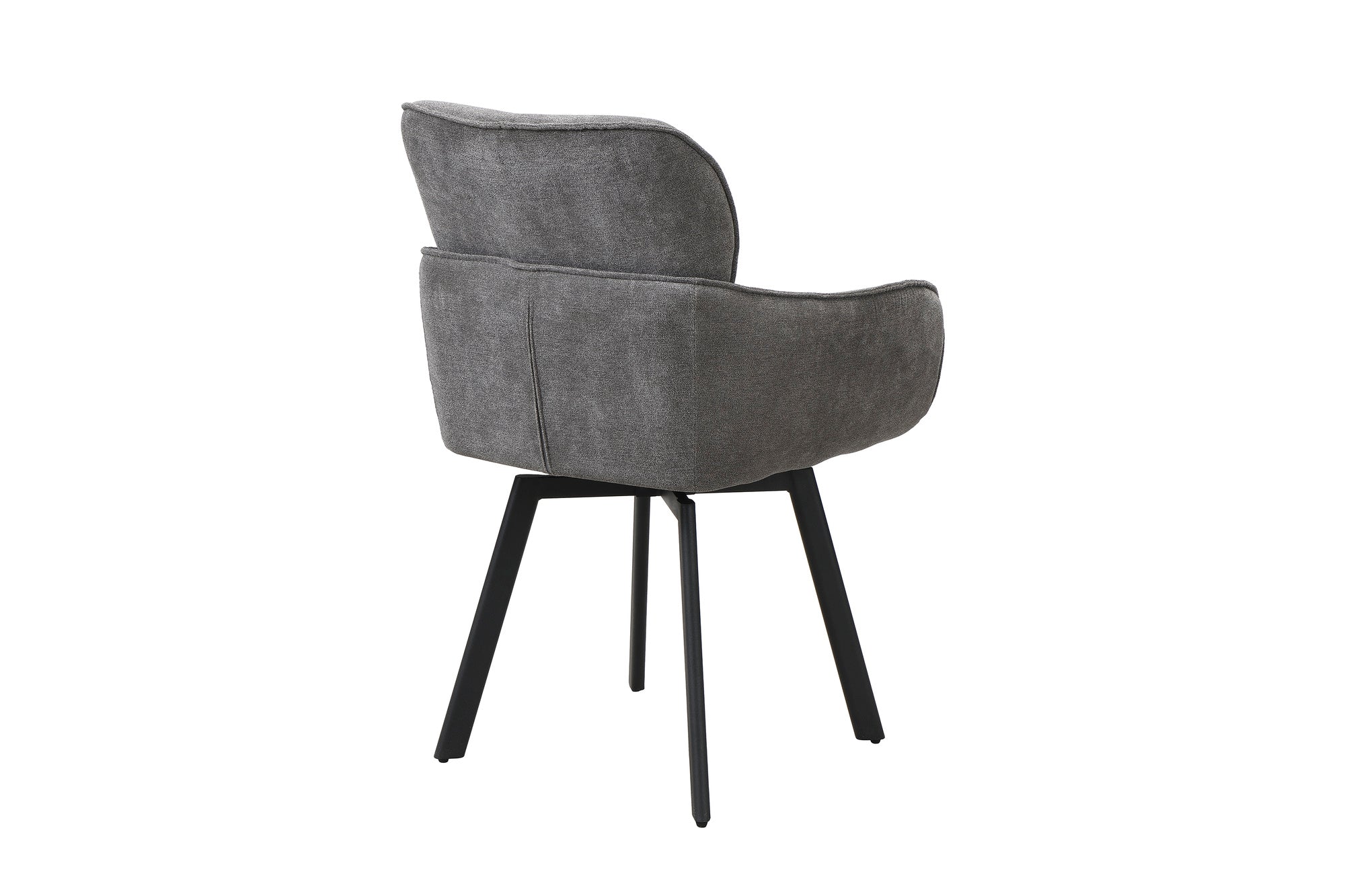 Stuhl 2-er Set RICO / Webstoffbezug in dunkelgrau oder taupe, Gestell in schwarz / 360° drehbar / Esszimmerstuhl / Küchenstuhl / B 61 x H 90 x T 63 cm