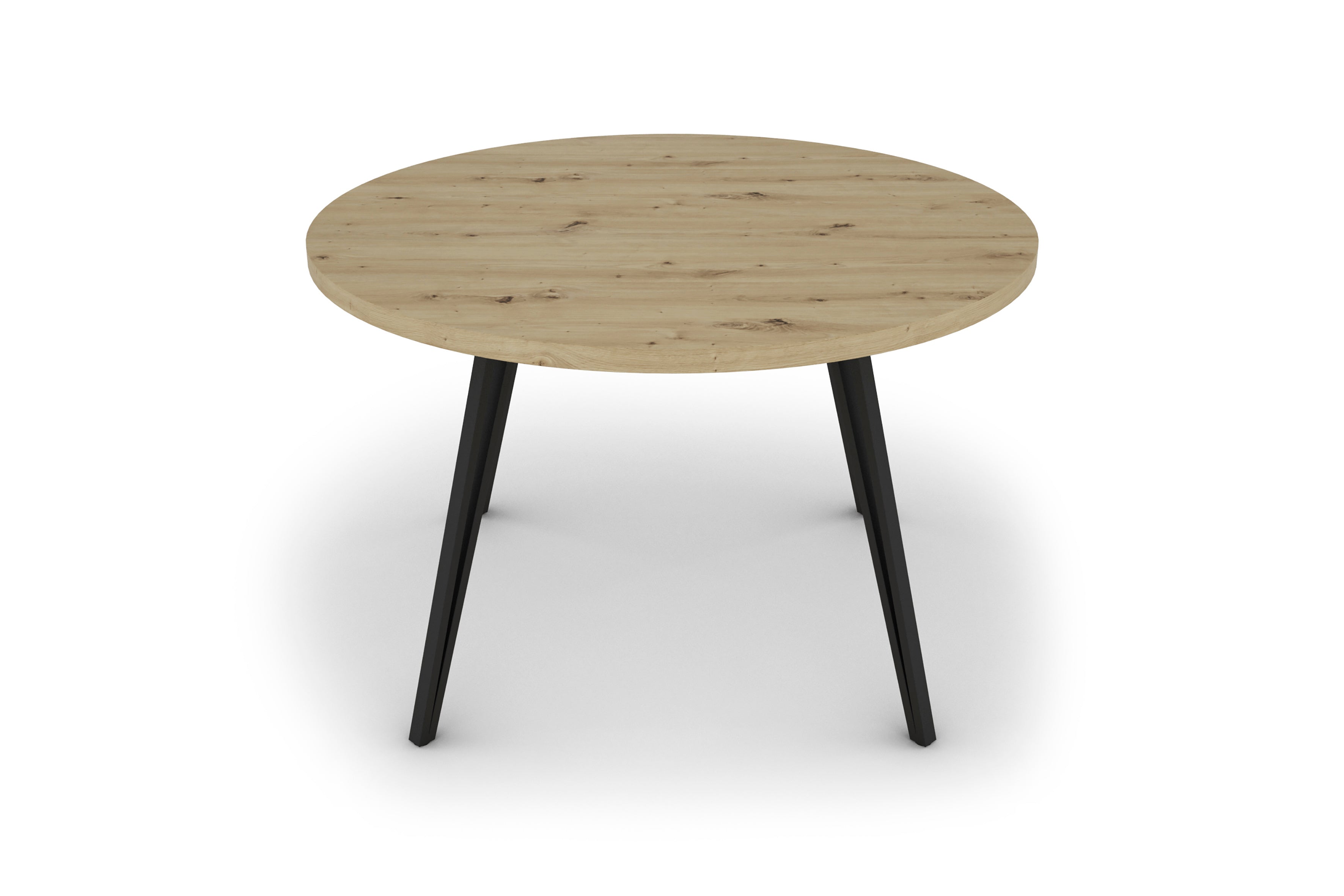 Esstisch MARTA / runde Tischplatte Artisan Eiche / Gestell Metall schwarz matt / Küchentisch für bis zu 5 Personen / D 120 cm, H 76 cm