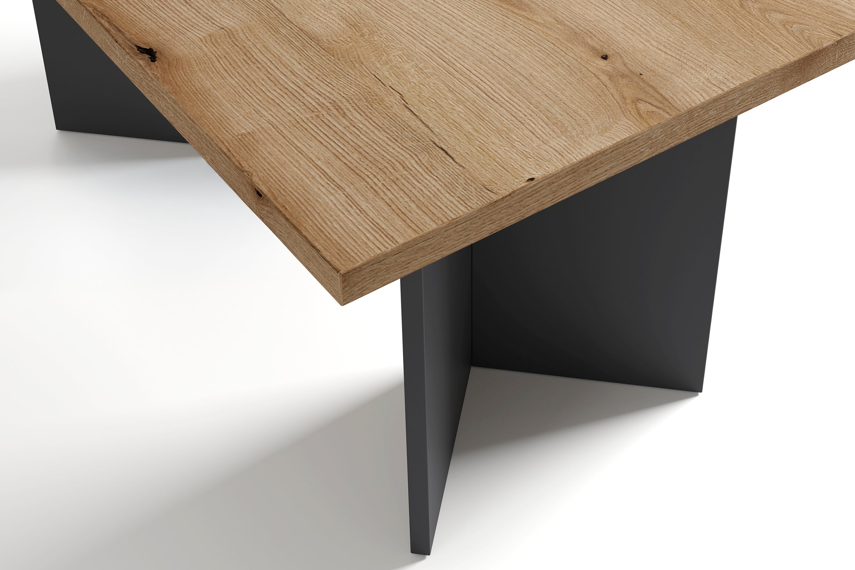 Tisch MARTEN / Tischplatte in Evoke Eiche - Optik, Gestell in anthrazit / stabile Konstruktion, bis 6 Personen / Esstisch / Küchentisch / Maße: 138 x 90, H 75,5 cm oder 160 x 90, H 75,5 cm